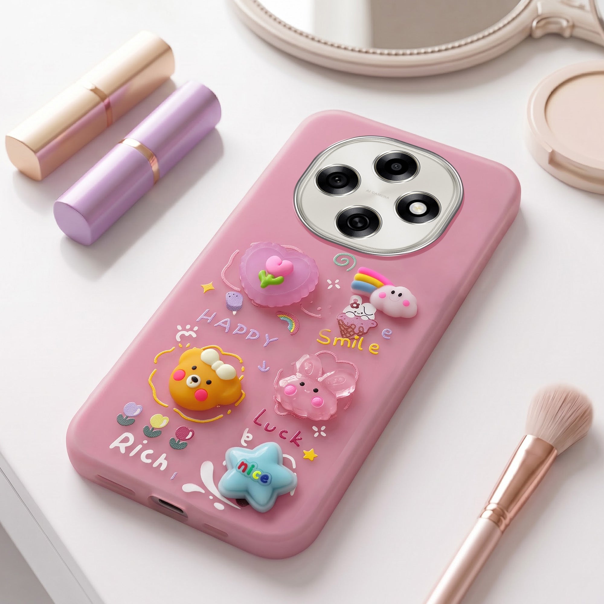 For Oppo F31 Pro Back Cover Case (3D Cute Cartoons | Hard Back Side Soft | Matte Premium Finish | HD Printing)