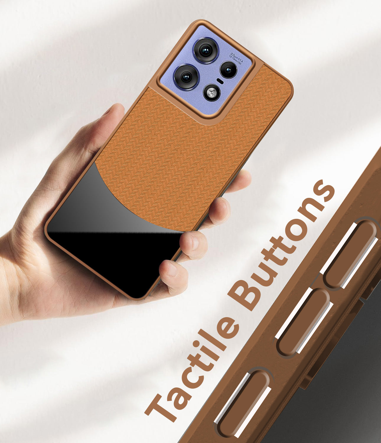 For Motorola Moto Edge 50 Pro Back Cover Case (Elegant PU Leather Finish | Premium Minimalist Professional | Camera Protection Bump)
