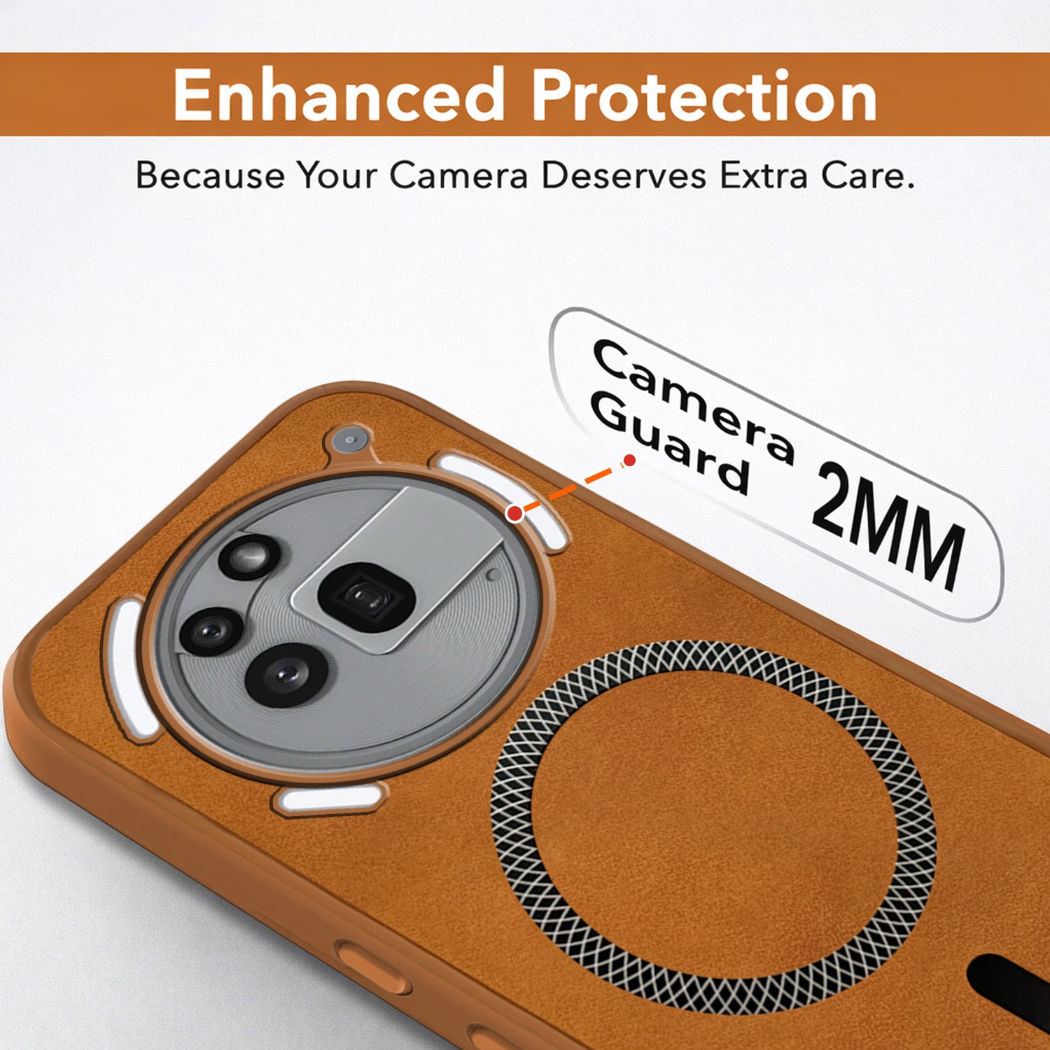 For Nothing Phone 3A Pro 5G Back Cover Case Leather Finish (MagSafe Compatible Wireless Charging | Soft Touch | Camera Bump Protection)