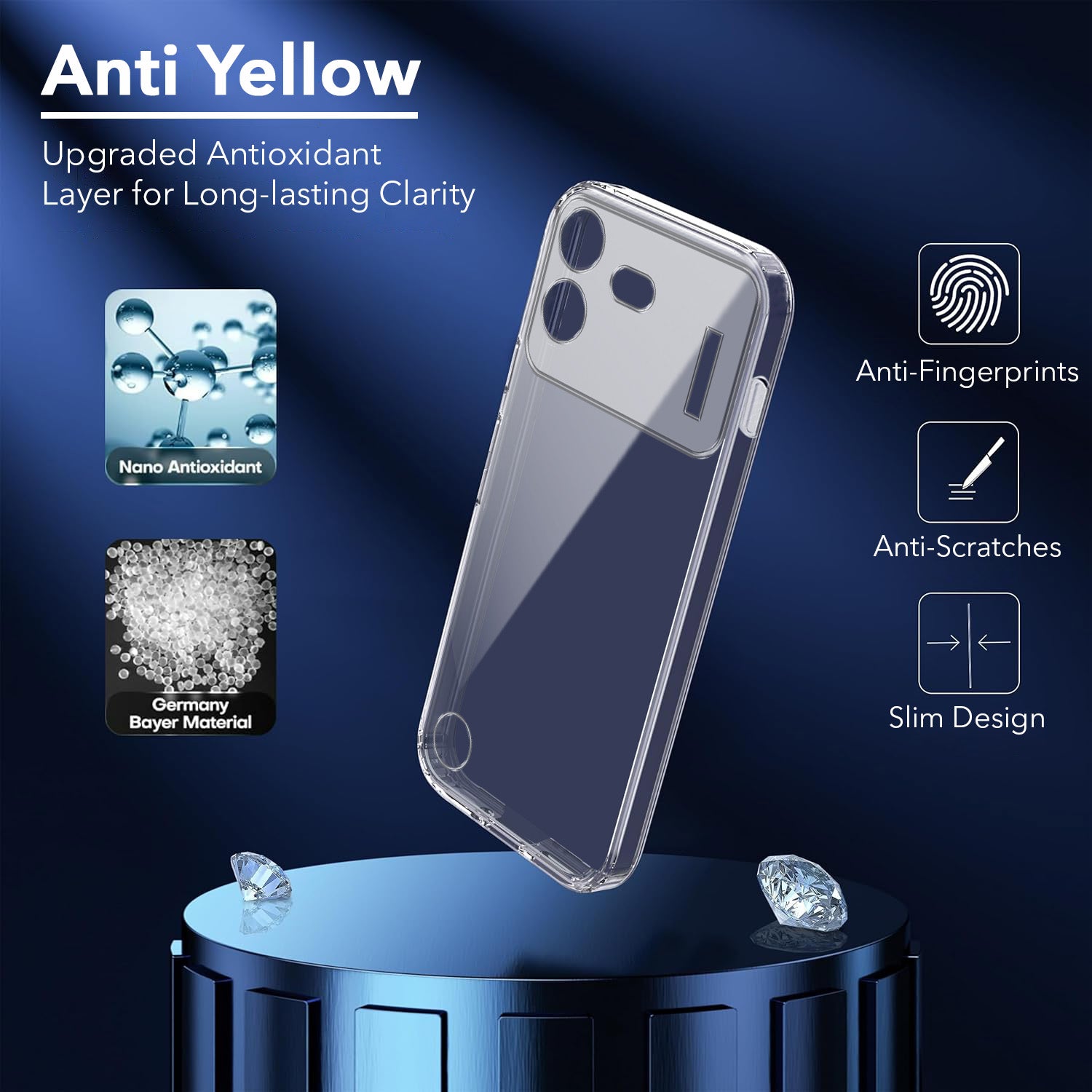 For Nothing Phone 4B 5G Back Cover Case Lifetime Anti-Yellow Clear (Sleek Hard Crystal | Shockproof and Camera Protection)