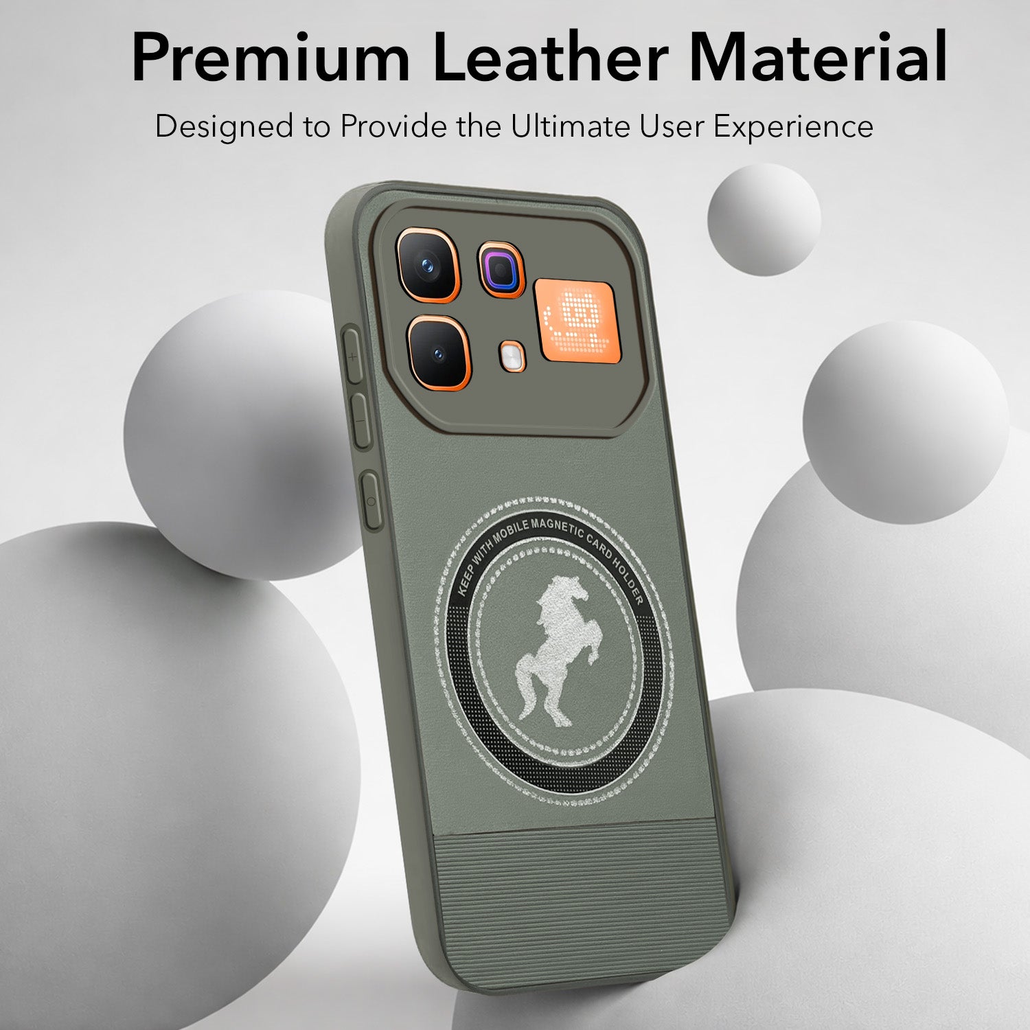 For Infinix Note 60 Pro 5G Back Cover Case PU Leather Finish (Professional Minimalist Texture | MagSafe Compatile | Camera Protection | Sleek Sober Formal)