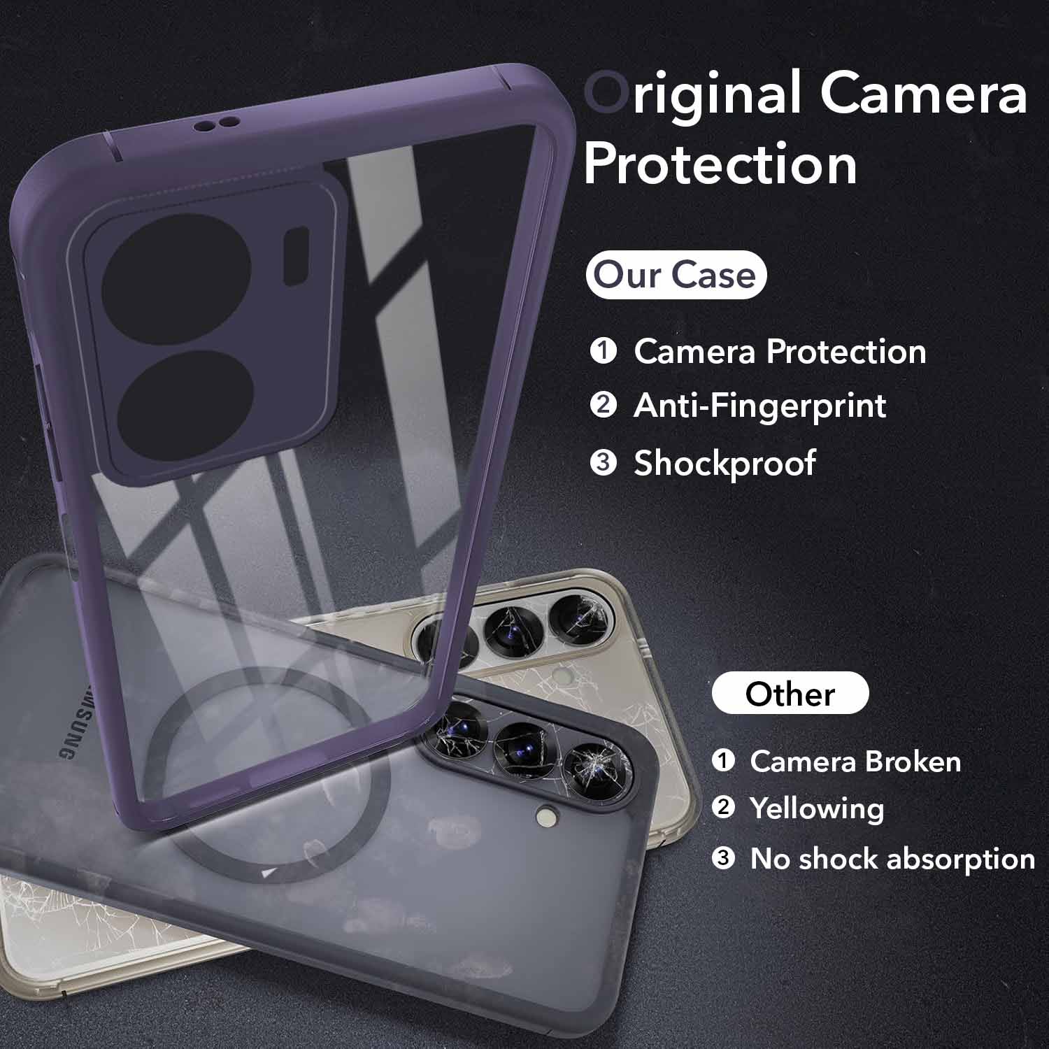 For Vivo T2x Back Cover Case Ultra-Hybrid (Lifetime Anti Yellow | Anti Scratch | Crystal Clear Shockproof)