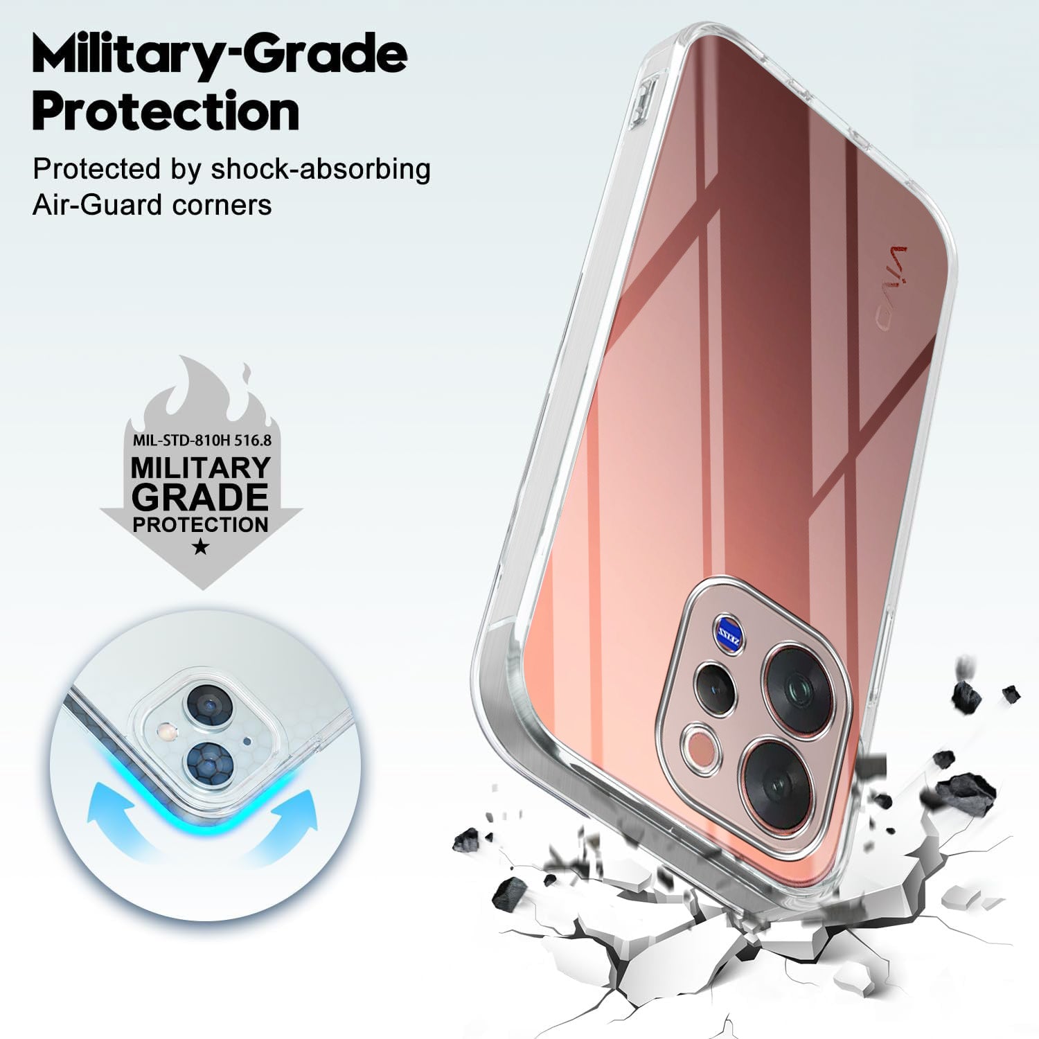 For Vivo V70 | Vivo V70 Elite 5G Back Cover Case Silicone (Clear Shockproof Case with Camera Protection | Soft and Flexible | Transparent)