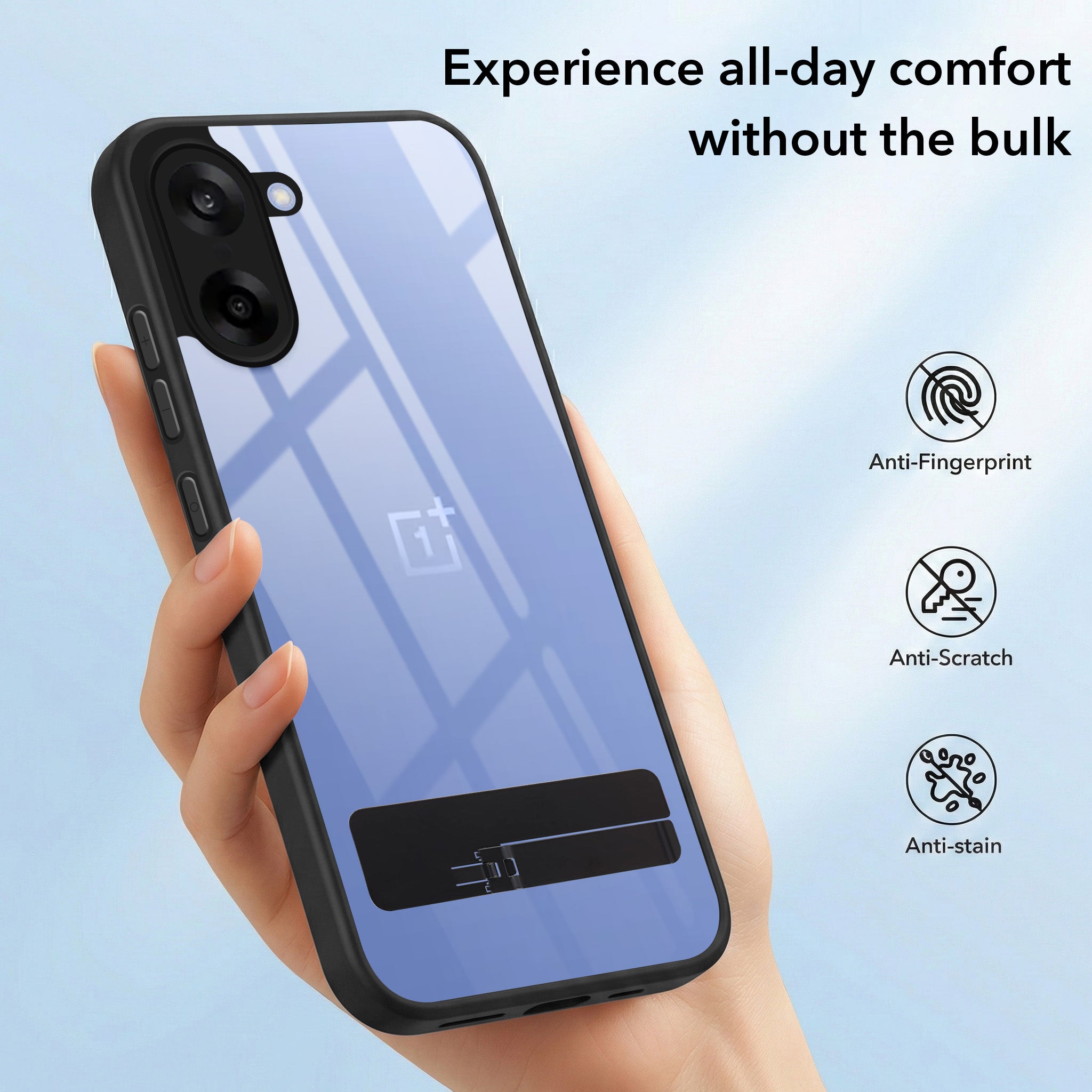 For Oneplus Nord CE 5 Back Cover Case (Built-in Stand | Lifetime Anti Yellow | Kickstand Shockproof | Camera Protection | MagSafe Compatible)