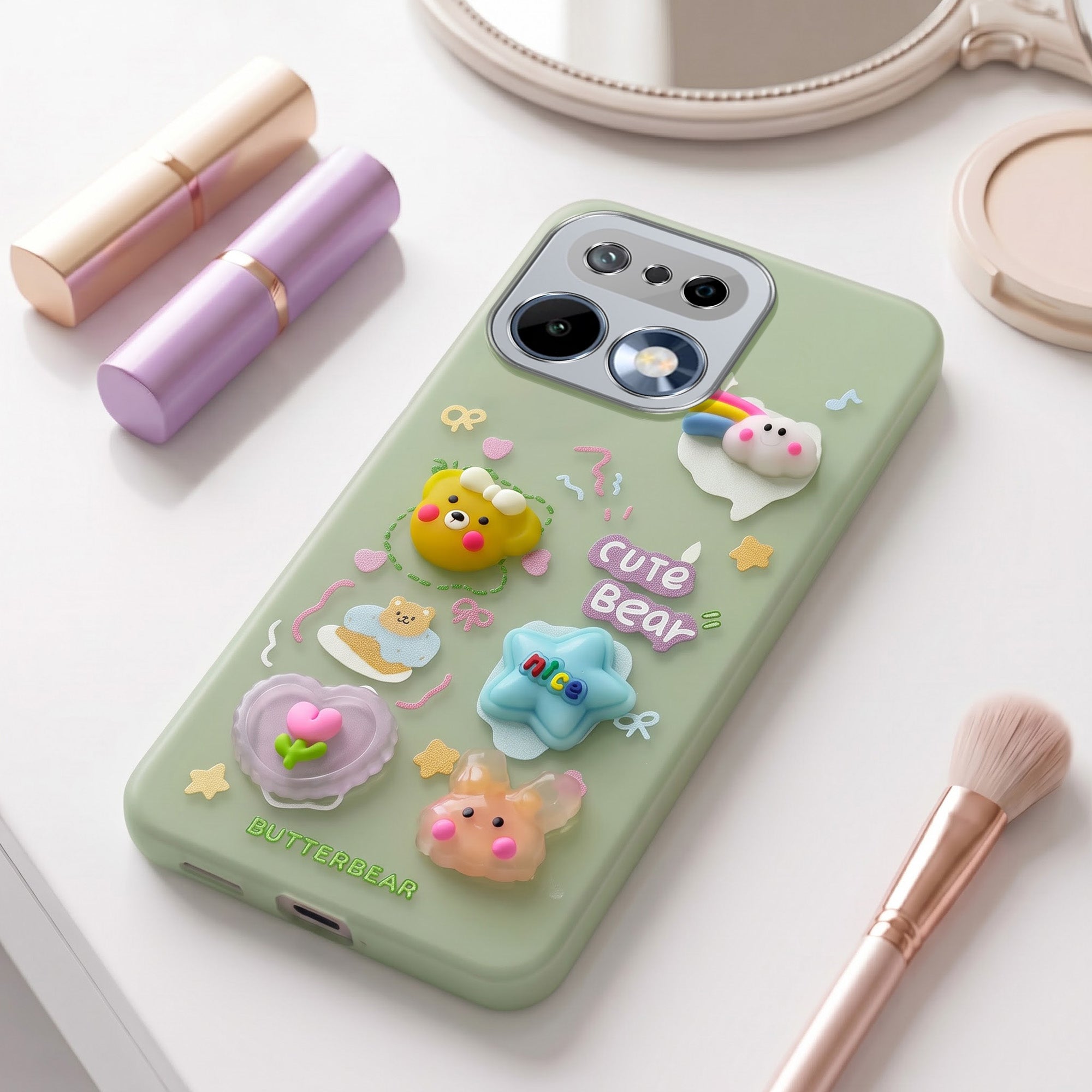For Realme 16 Pro Back Cover Case (3D Cute Cartoons | Hard Back Side Soft | Matte Premium Finish | HD Printing)
