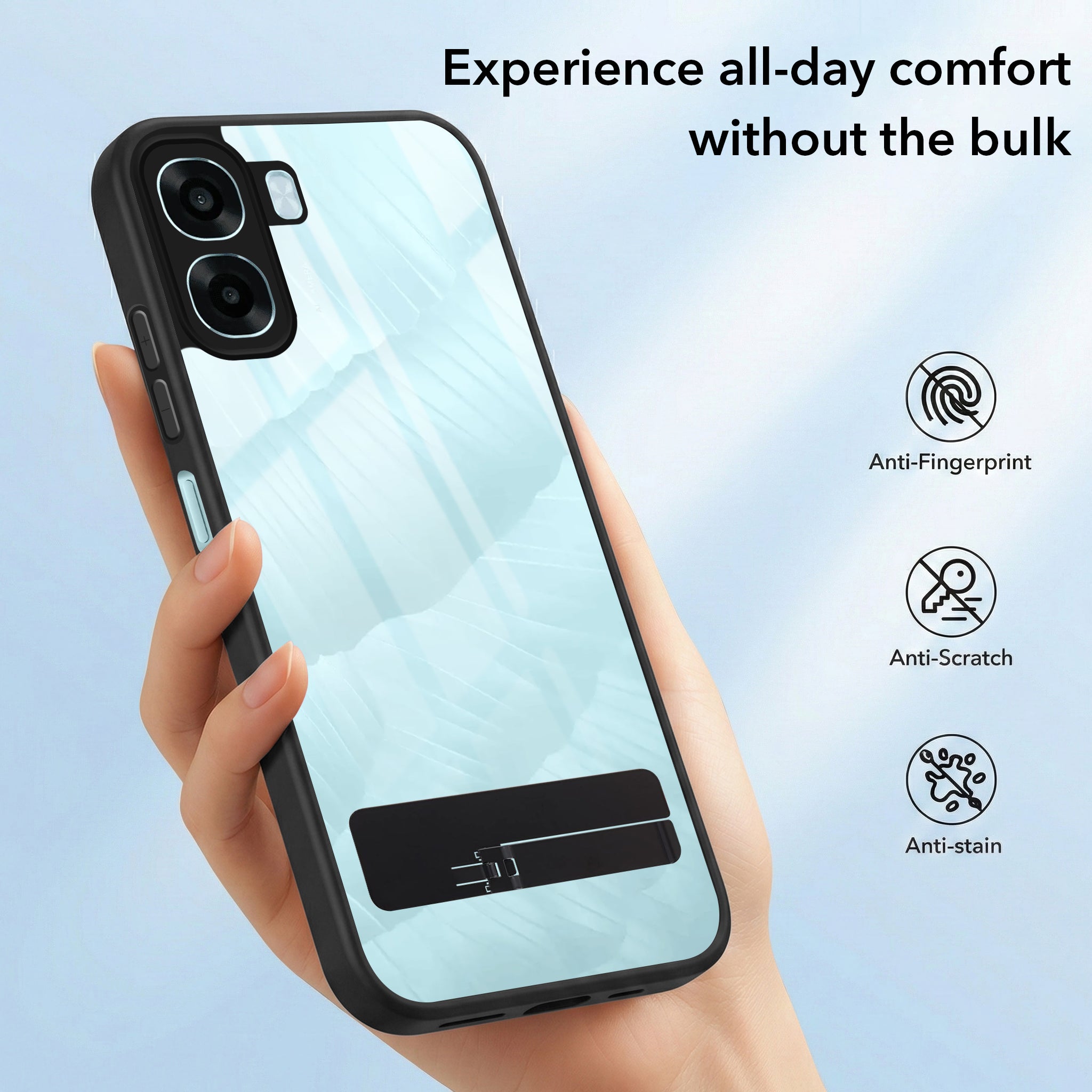 For Oppo Oppo A6X | Oppo A6S Back Cover Case (Built-in Stand | Lifetime Anti Yellow | Kickstand Shockproof | Camera Protection | MagSafe Compatible)