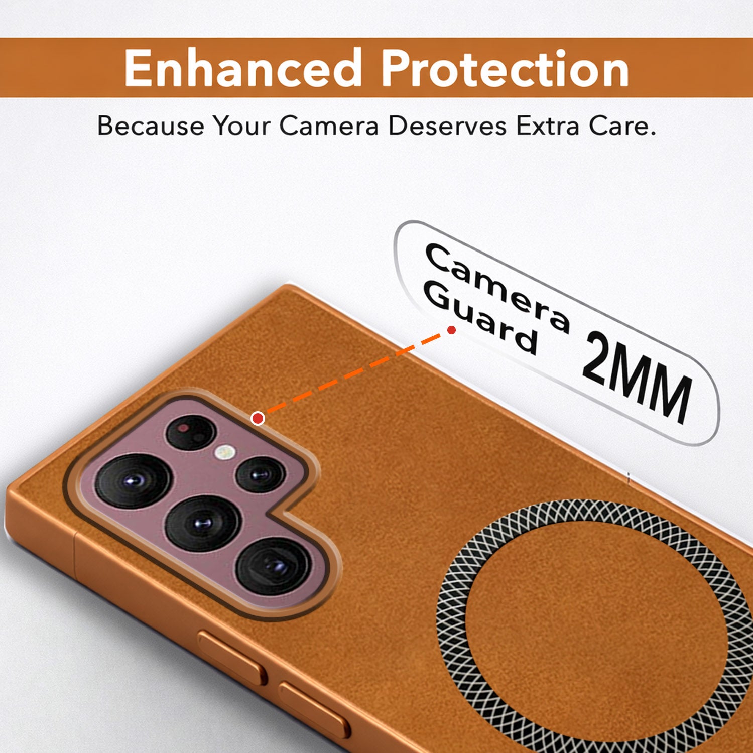 For Samsung Galaxy S22 Ultra 5G Back Cover Case Leather Finish (MagSafe Compatible Wireless Charging | Soft Touch | Camera Bump Protection)