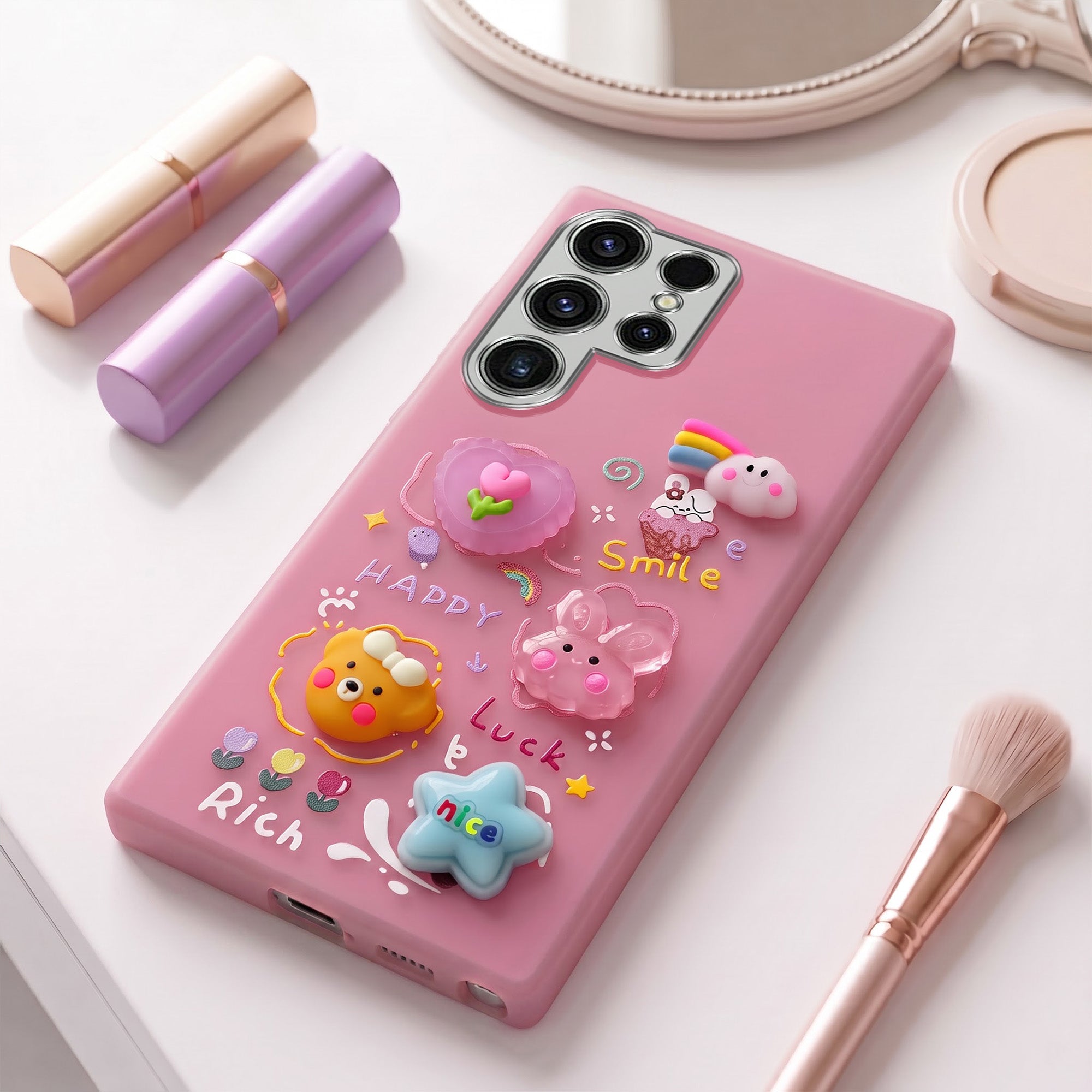 For Samsung Galaxy S23 Ultra Back Cover Case (3D Cute Cartoons | Hard Back Side Soft | Matte Premium Finish | HD Printing)