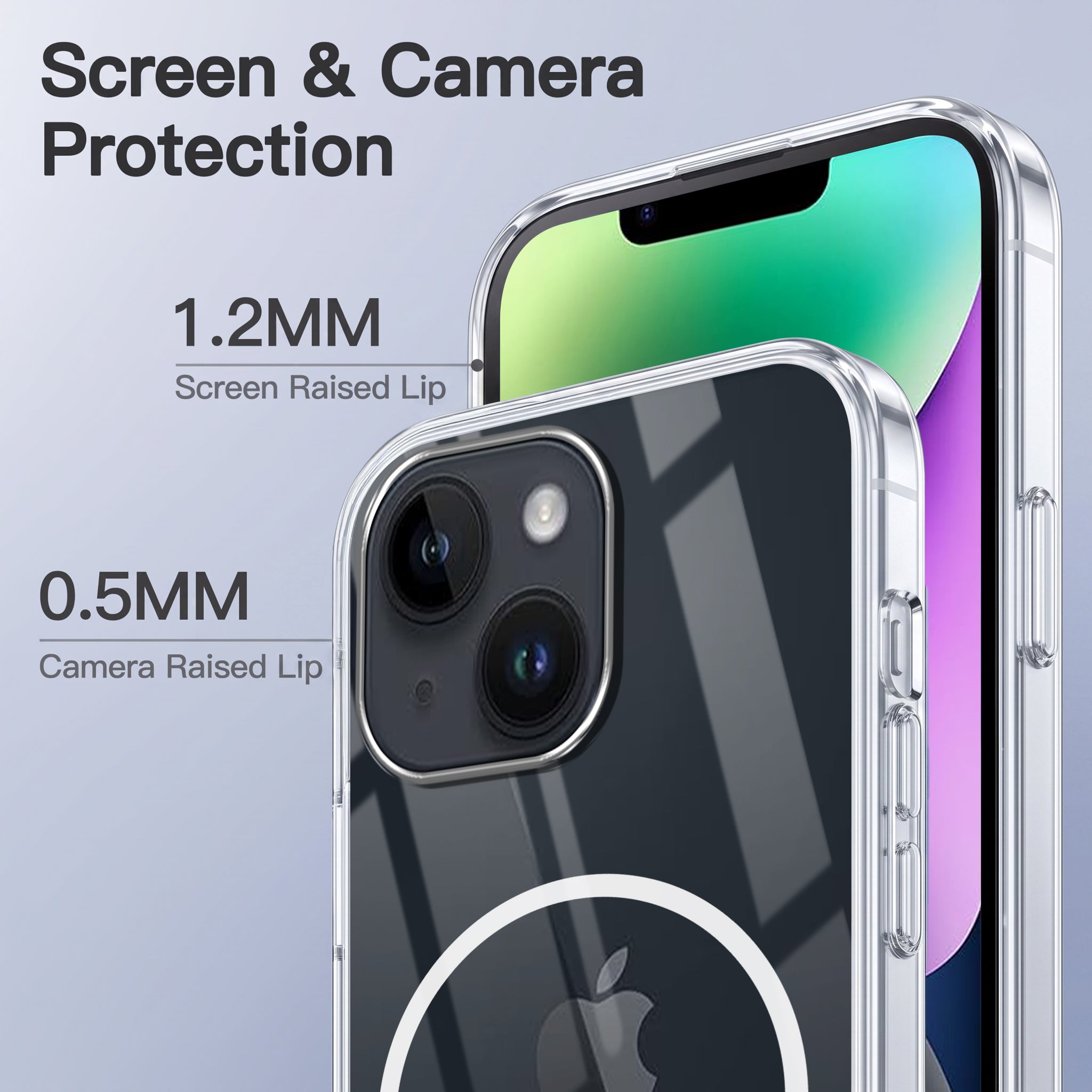For Apple iPhone 14 Back Case Cover Crystal Anti Yellow (Unbreakable PC | MagSafe Wireless Charging Support |Camera Protection Bump)