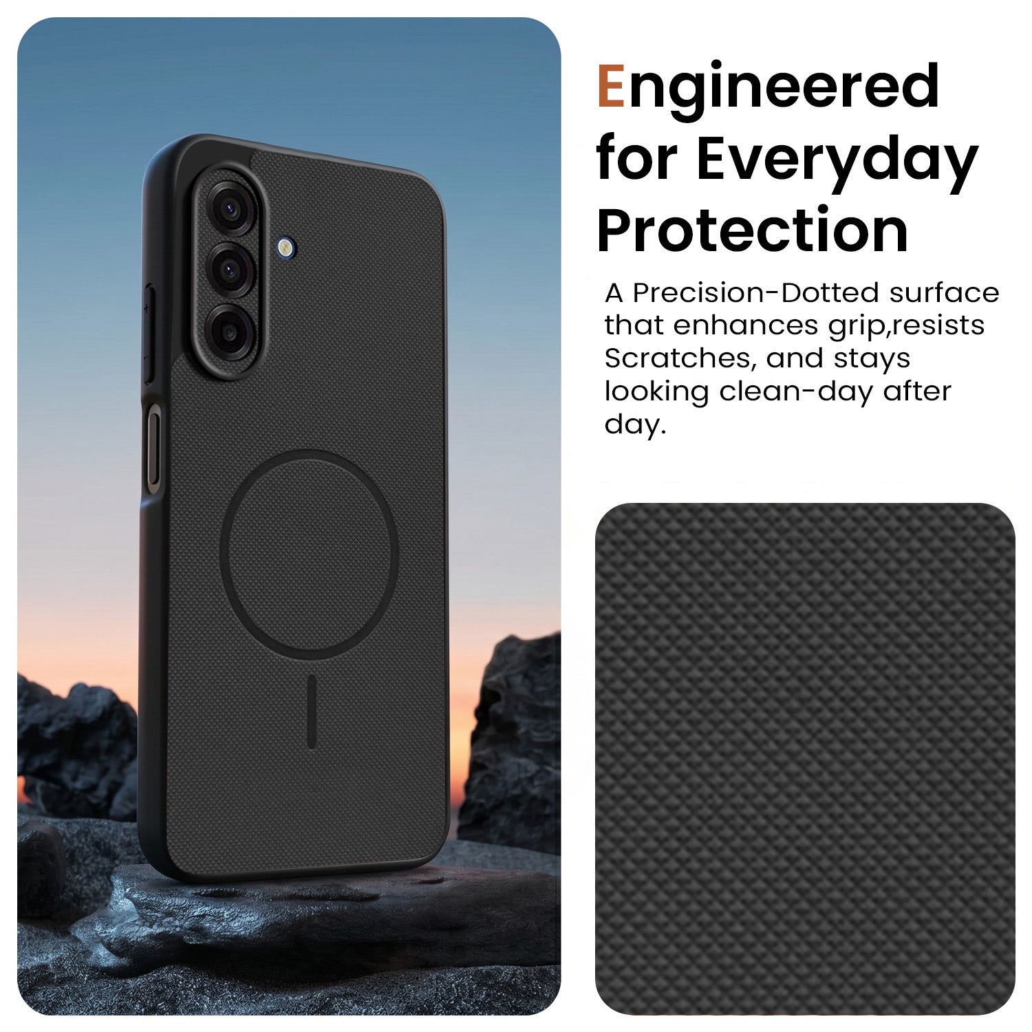 For Samsung Galaxy A26 5G Back Cover Case PU Leather (Texture Grip Design | Professional Minimalist | Camera Protection | Soft and Flexible)