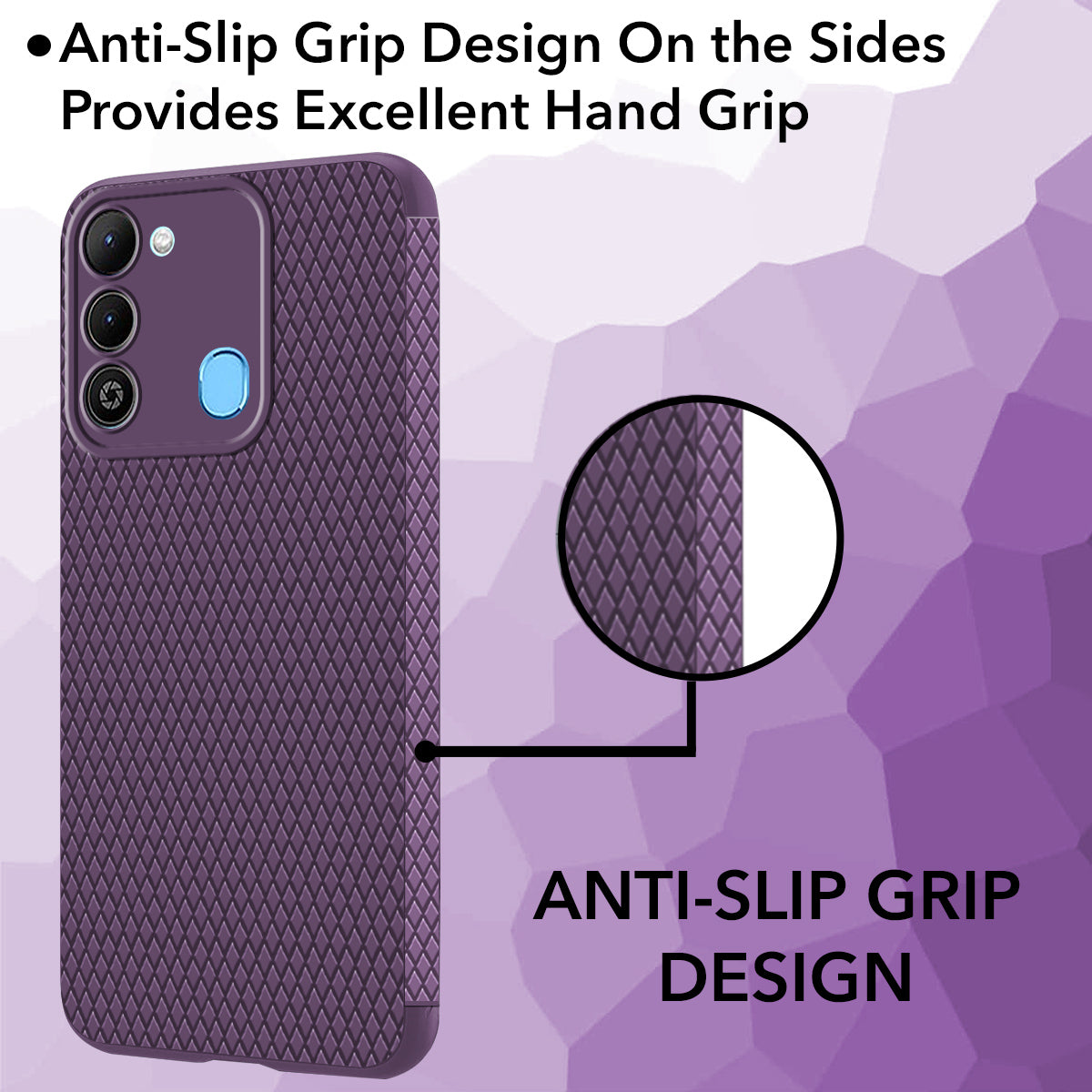 For Tecno Spark 9 Back Cover Case (Liquid Silicone | Side Grip | Camera Protection)