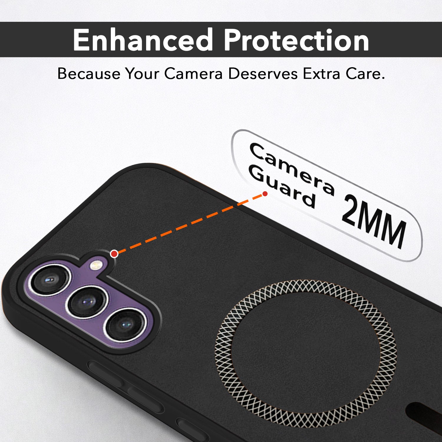 For Samsung Galaxy S23 FE 5G Back Cover Case Leather Finish (MagSafe Compatible Wireless Charging | Soft Touch | Camera Bump Protection)