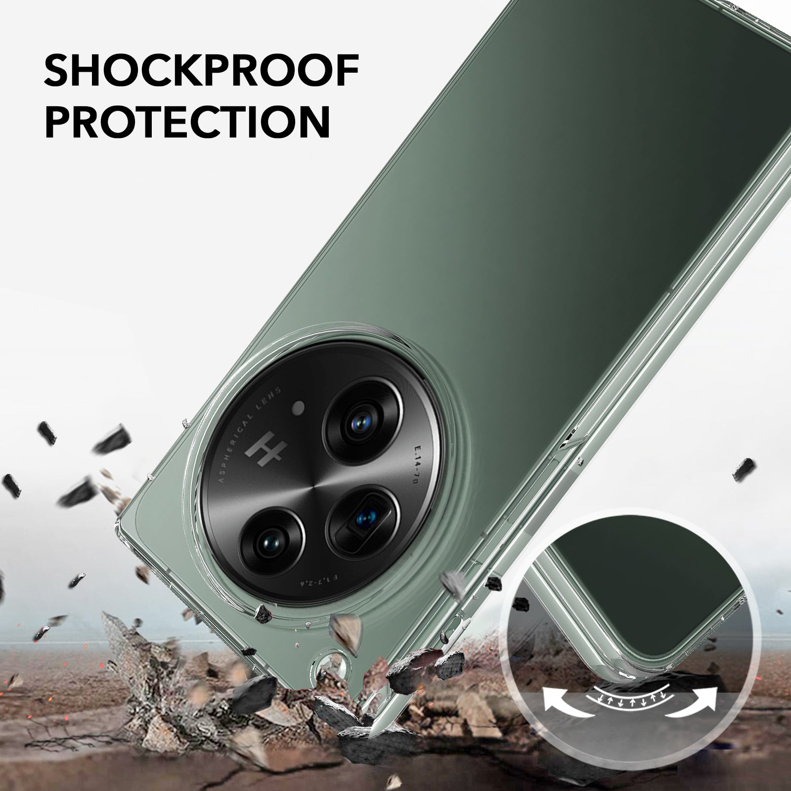 For OnePlus Open Back Cover Case (Hard Anti Yellow Clear Case | Sleek Hard Crystal Clear | Drop & Camera Protection | Shockproof Polycarbonate)