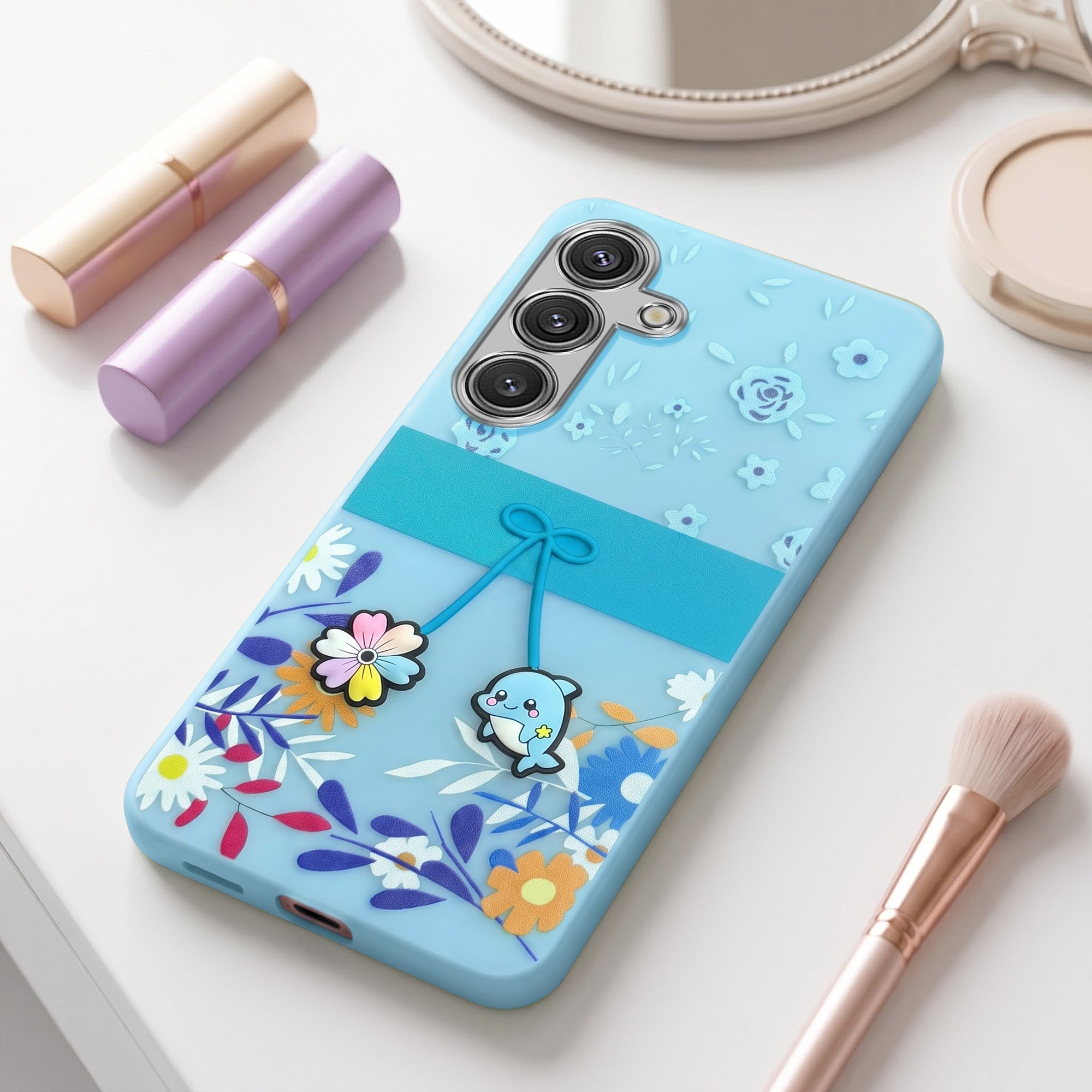 For Samsung Galaxy S24 Back Cover Case (3D Cute Cartoons | Hard Back Side Soft | Matte Premium Finish | HD Printing) (Copy)