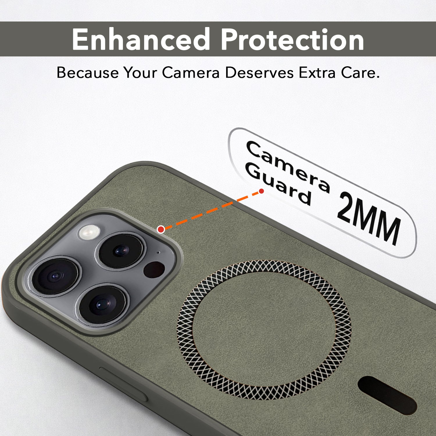 For Apple iPhone 16 Pro Back Cover Case (Sleek Leather Finish | MagSafe Compatible Wireless Charging | Camera Bump Protection)