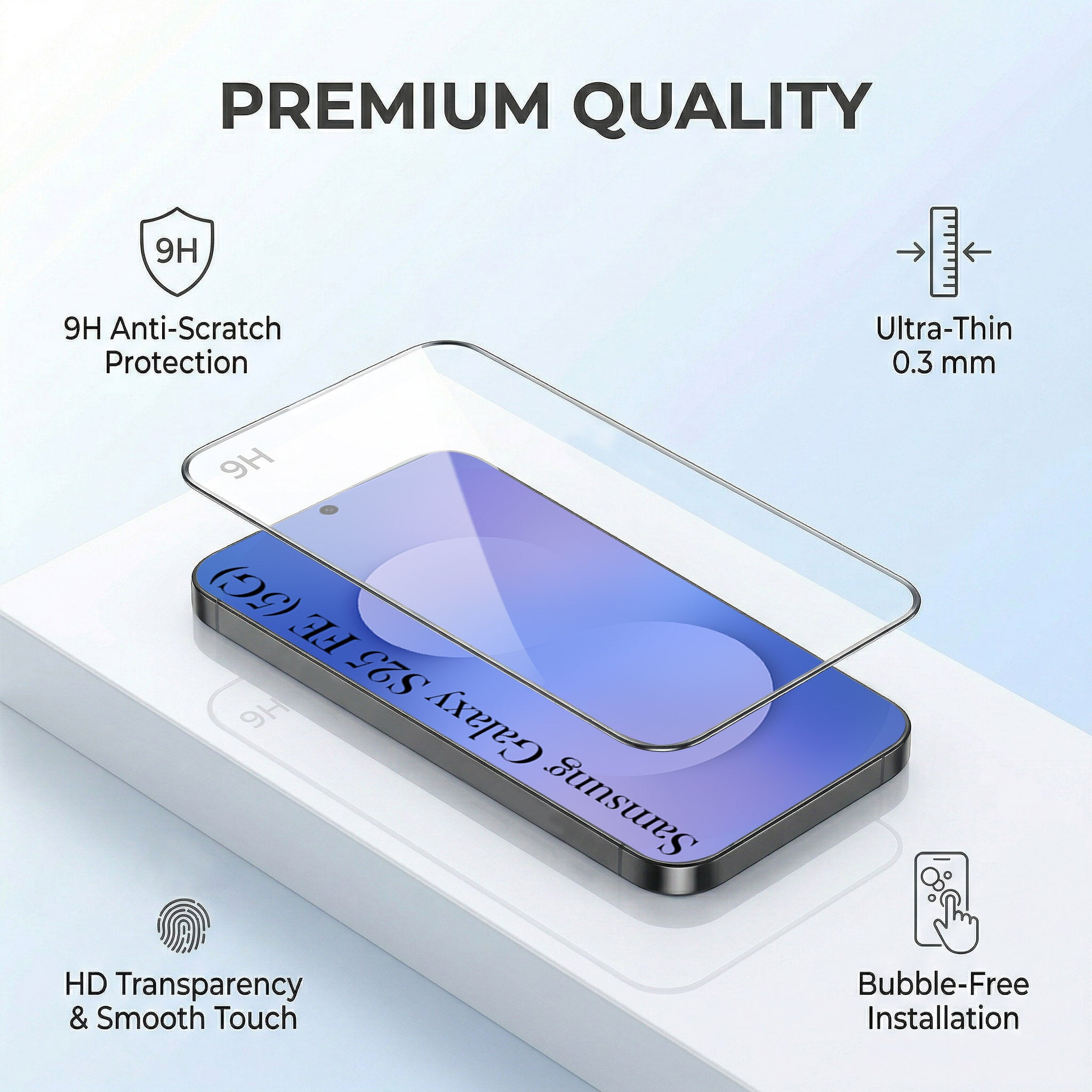 For Samsung Galaxy S25 FE Combo with Back Cover and 9H Tempered Glass (Lifetime Anti-Yellow | Crystal Clear Shockproof | Oleophobic Coating Screen Glass)