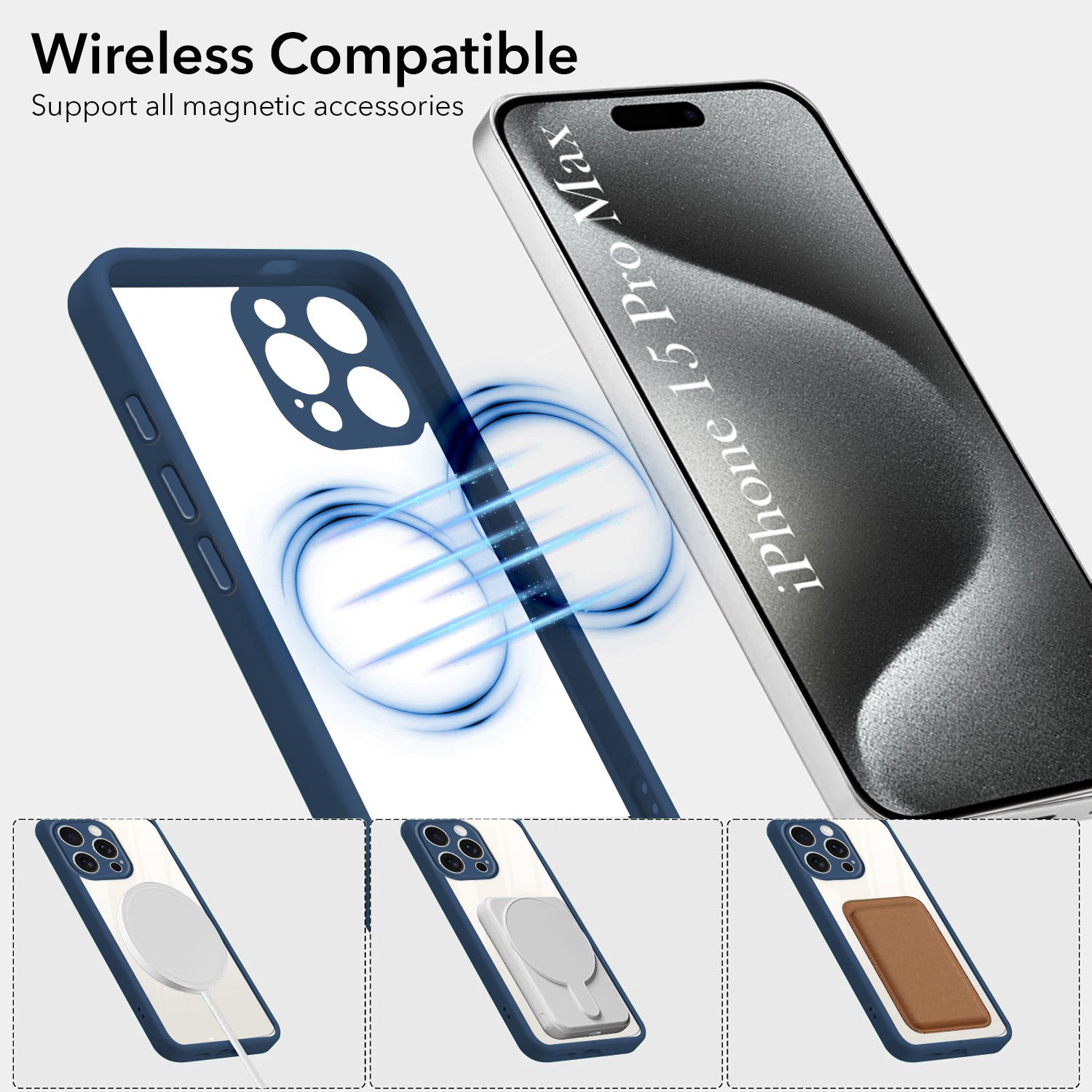 For Apple iPhone 15 Pro Max Back Cover Case Ultra-Hybrid (Lifetime Anti Yellow | Anti Scratch | Crystal Clear Shockproof)