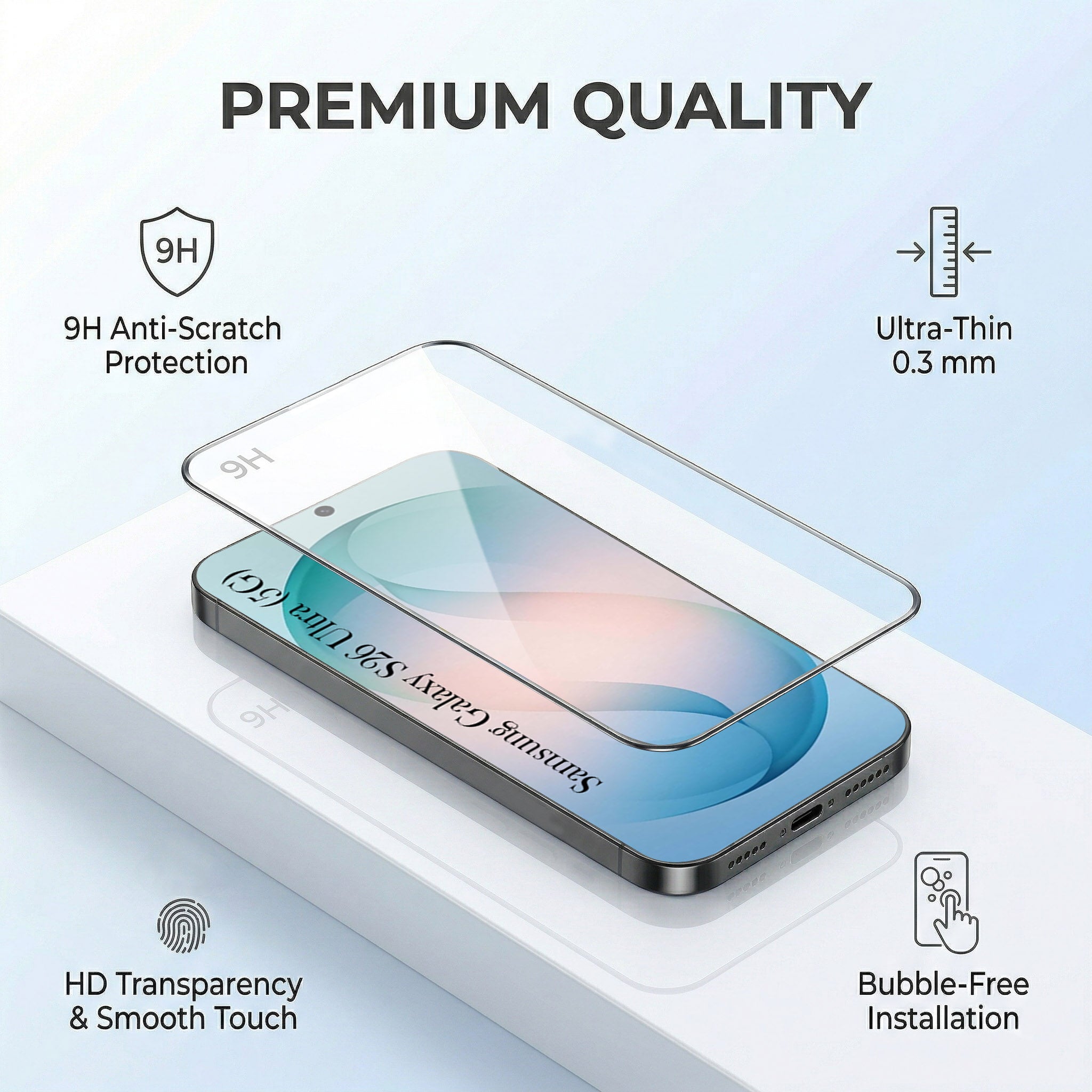 For Samsung Galaxy S26 Ultra Combo with Back Cover and 9H Tempered Glass (Lifetime Anti-Yellow | Crystal Clear Shockproof | Oleophobic Coating Screen Glass)