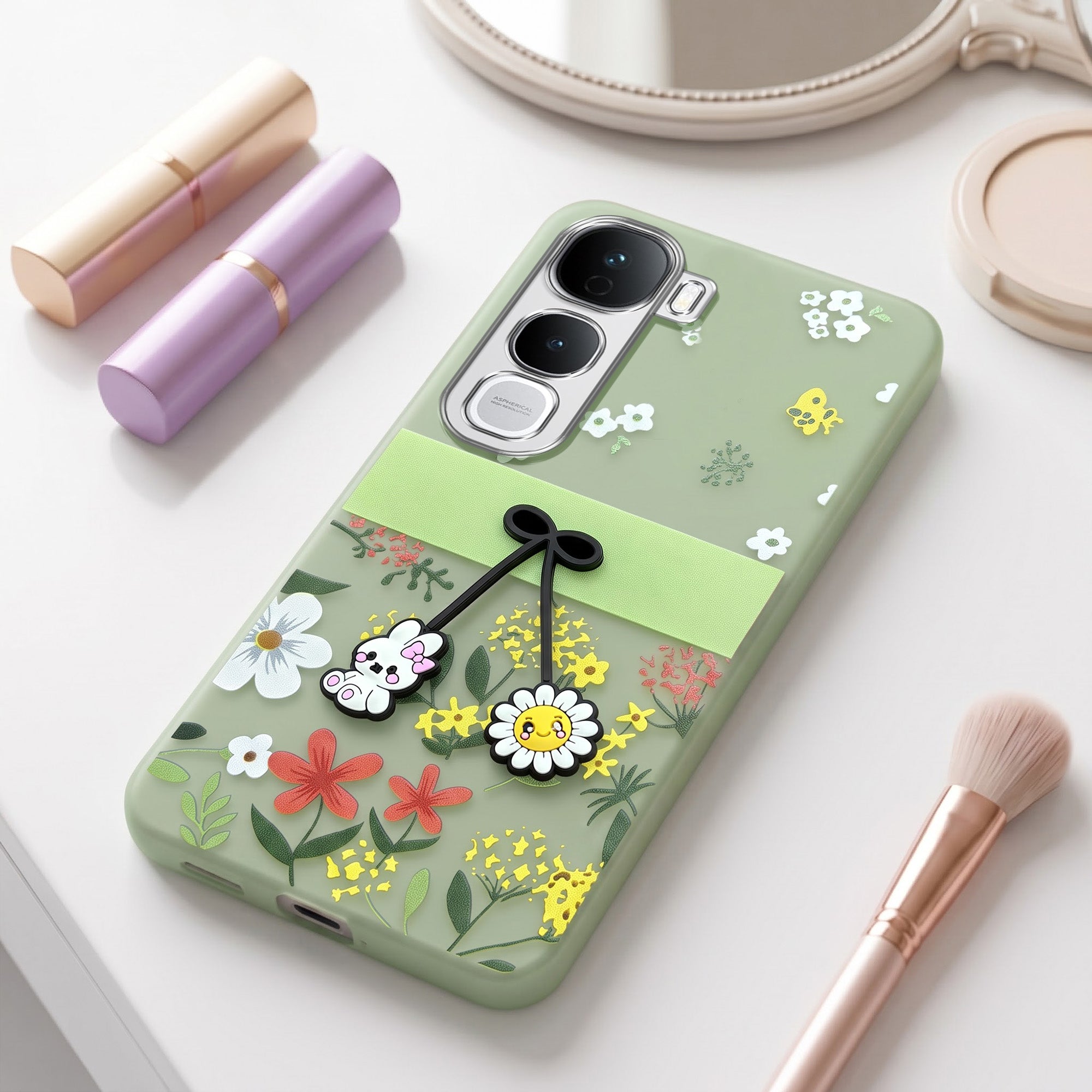For Vivo Y400 Pro Back Cover Case (3D Cute Cartoons | Hard Back Side Soft | Matte Premium Finish | HD Printing)