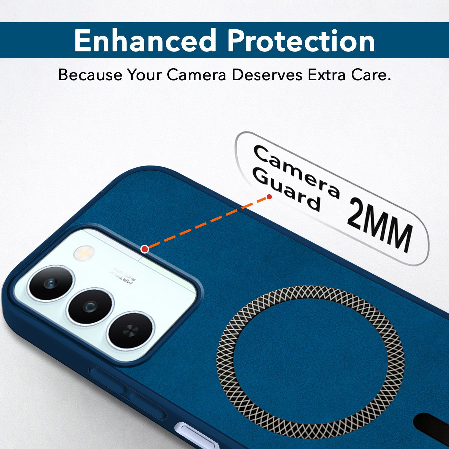 For Realme P4 Lite 5G | Narzo 100 Lite 5G Back Cover Case Leather Finish (MagSafe Compatible Wireless Charging | Soft Touch | Camera Bump Protection)
