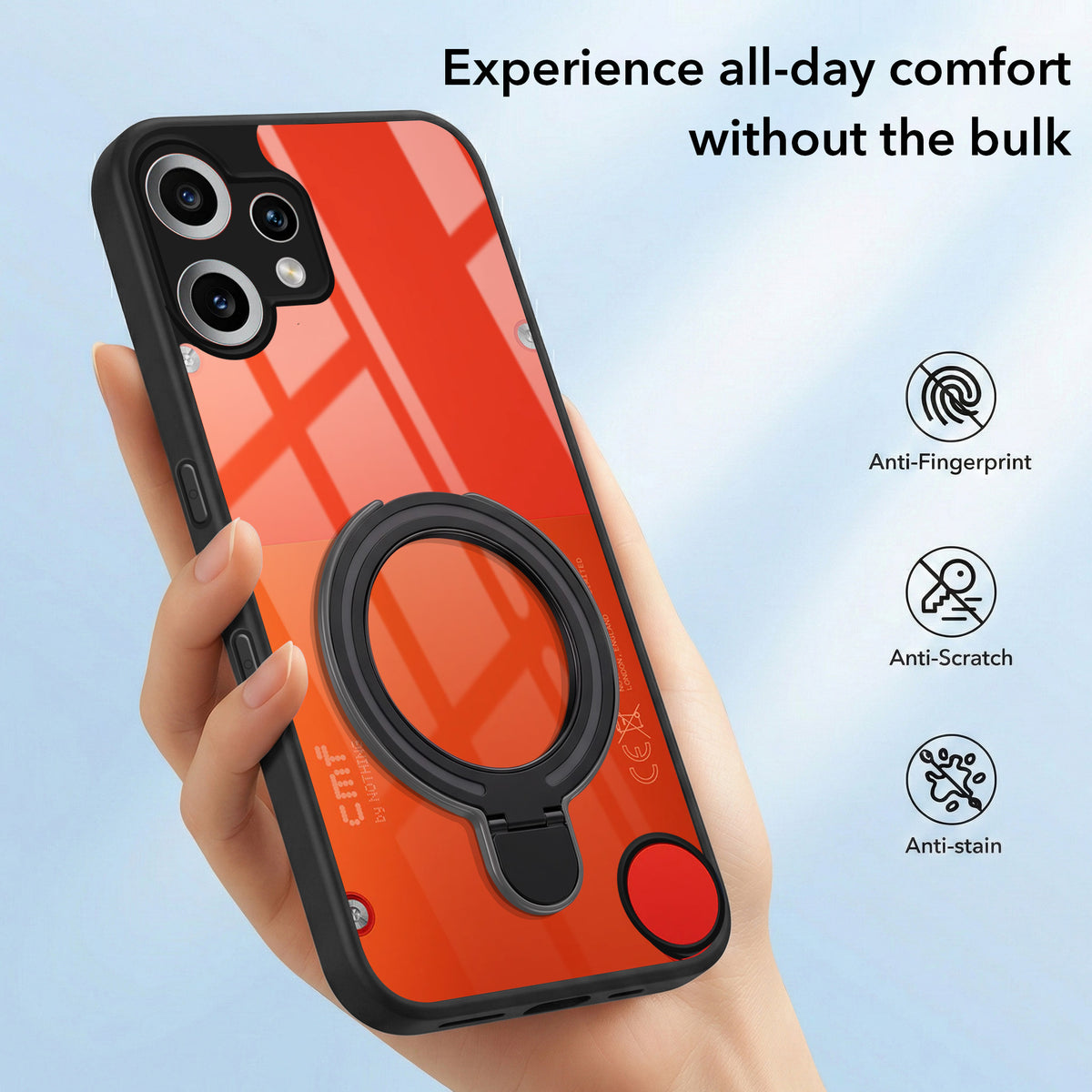 For Nothing CMF Phone 2 Pro Back Cover Case (Kick Stand Ring Holder | Life time Anti Yellow | Camera Protection)