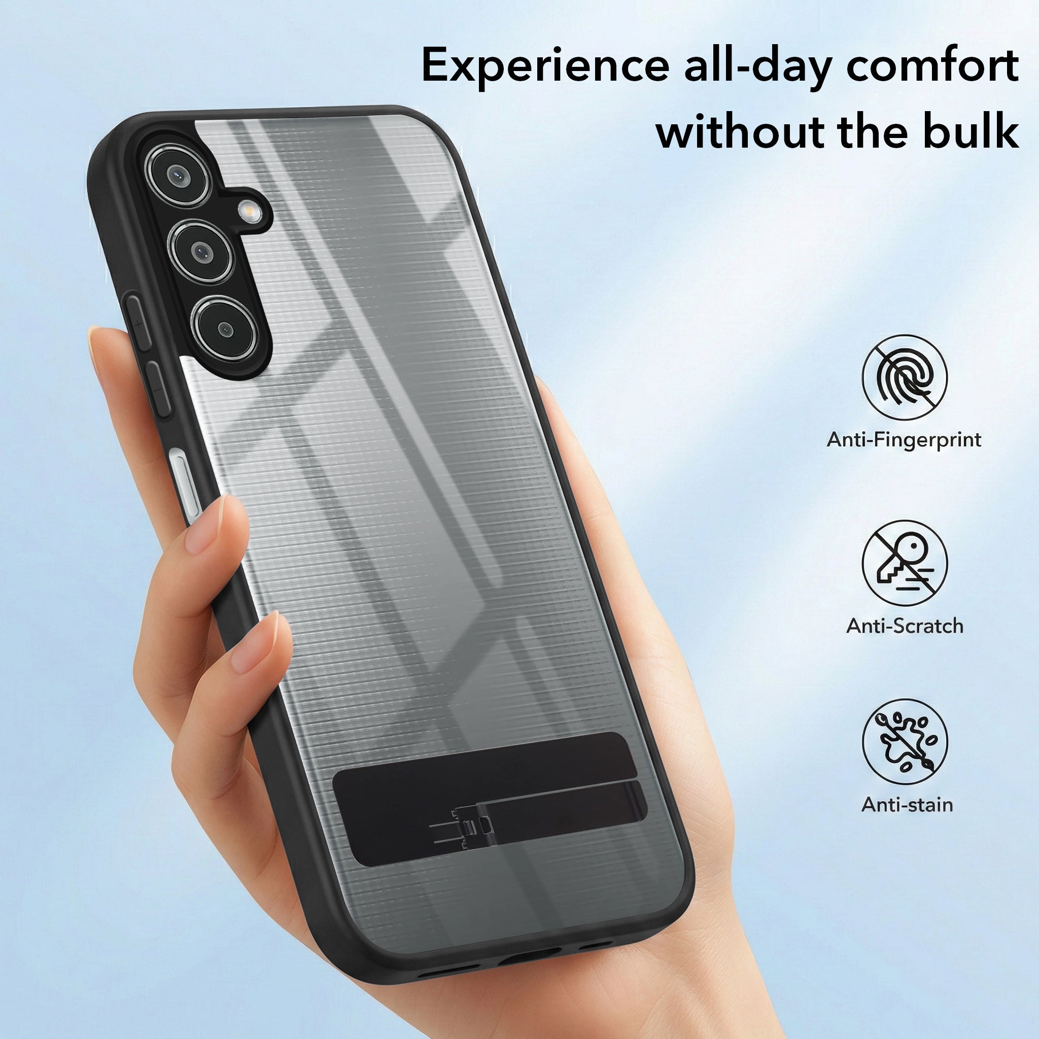 For Samsung Galaxy M35 5G Back Cover Case (Built-in Stand | Lifetime Anti Yellow | Kickstand Shockproof | Camera Protection | MagSafe Compatible)