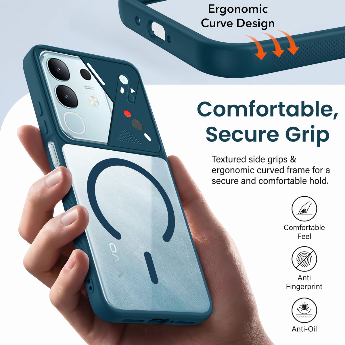 For Vivo T4x | Vivo Y31 Pro Back Cover Case Lifetime Anti-Yellow Clear (Camera Protection | Side Grip | Wireless MagSafe Compatible)