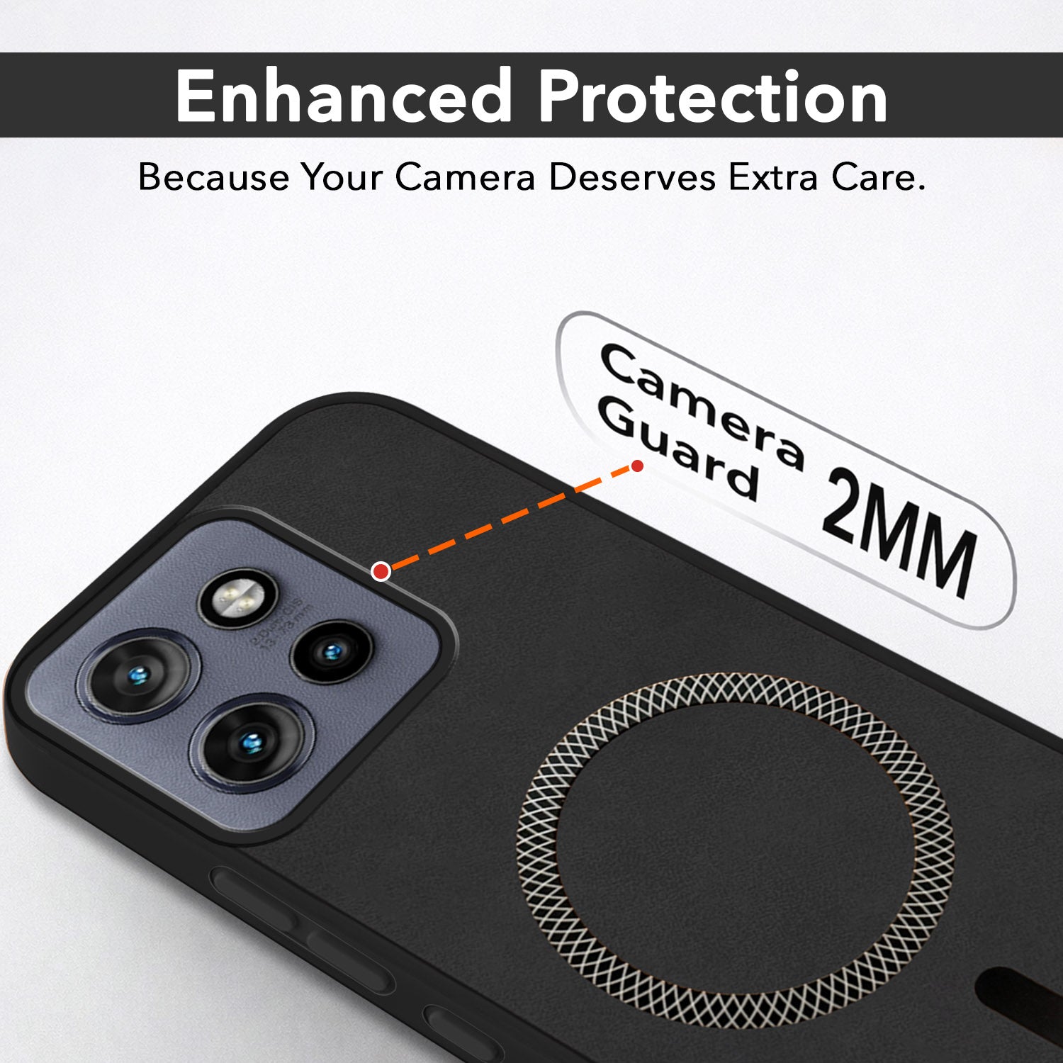 For Motorola Moto Edge 50 Neo Back Cover Case Leather Finish(MagSafe Compatible Wireless Charging | Soft Touch | Camera Bump Protection)