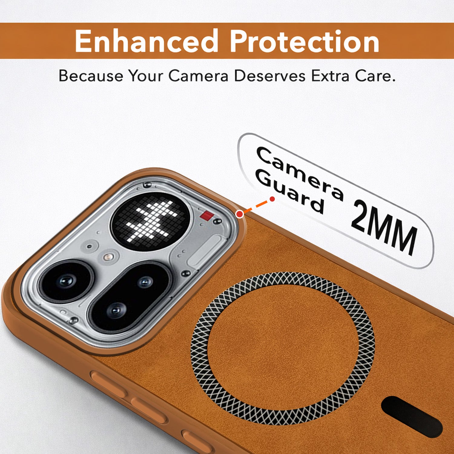 For Nothing Phone 4A Pro 5G Back Cover Case Leather Finish (MagSafe Compatible Wireless Charging | Soft Touch | Camera Bump Protection)