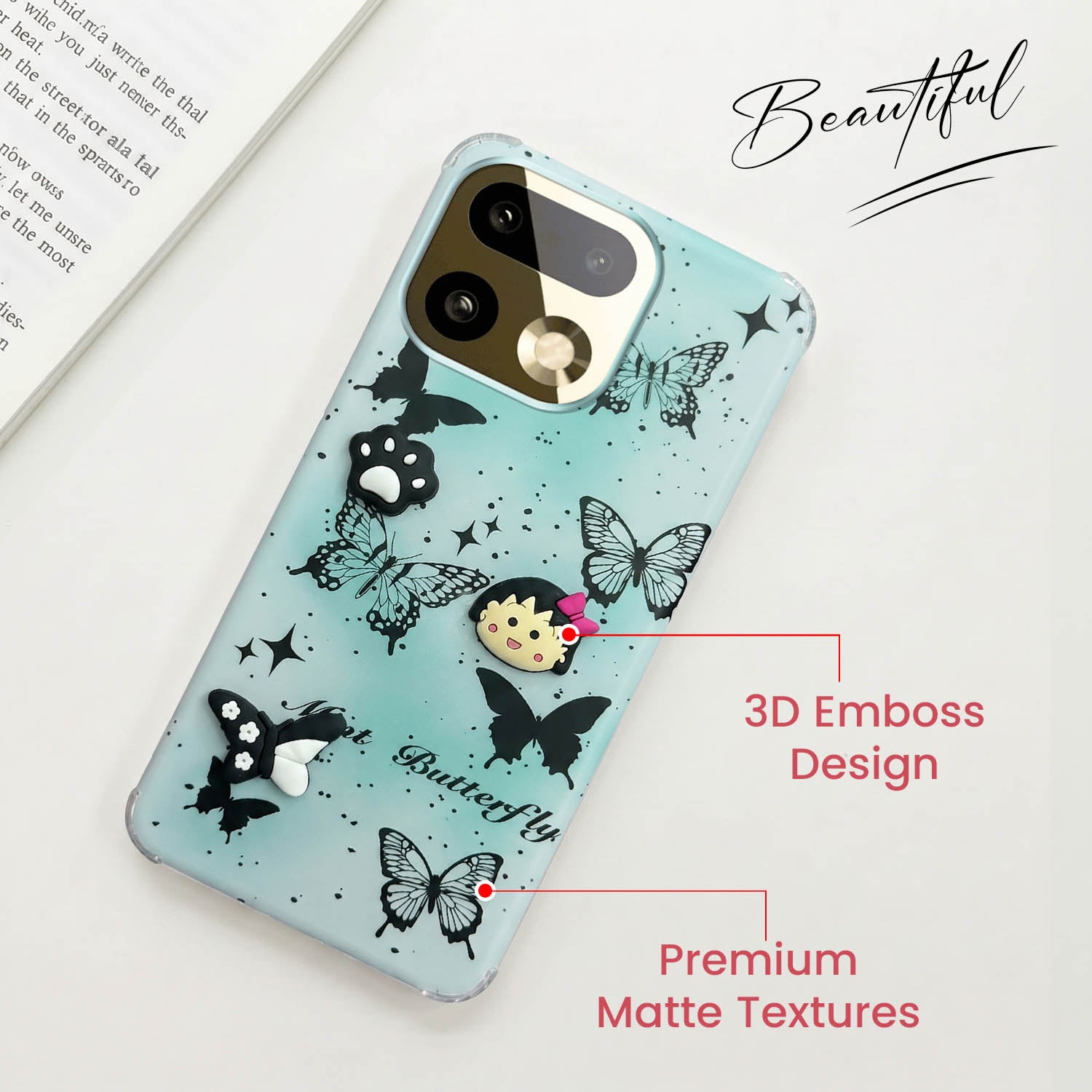 For Realme 16 Pro Plus 5G Back Cover Case (3D Cute Cartoons | Hard Back Side Soft | Matte Premium Finish | HD Printing)