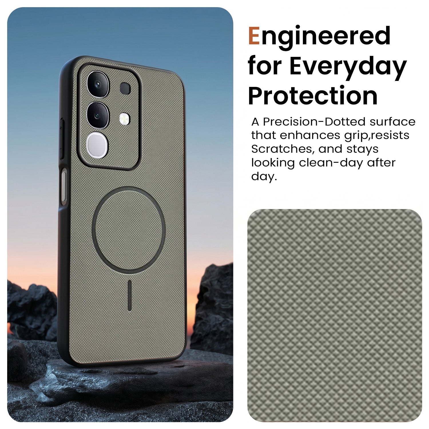 For Vivo T4x | Vivo Y31 Pro Back Cover Case PU Leather (Texture Grip Design | Professional Minimalist | Camera Protection | Soft and Flexible)