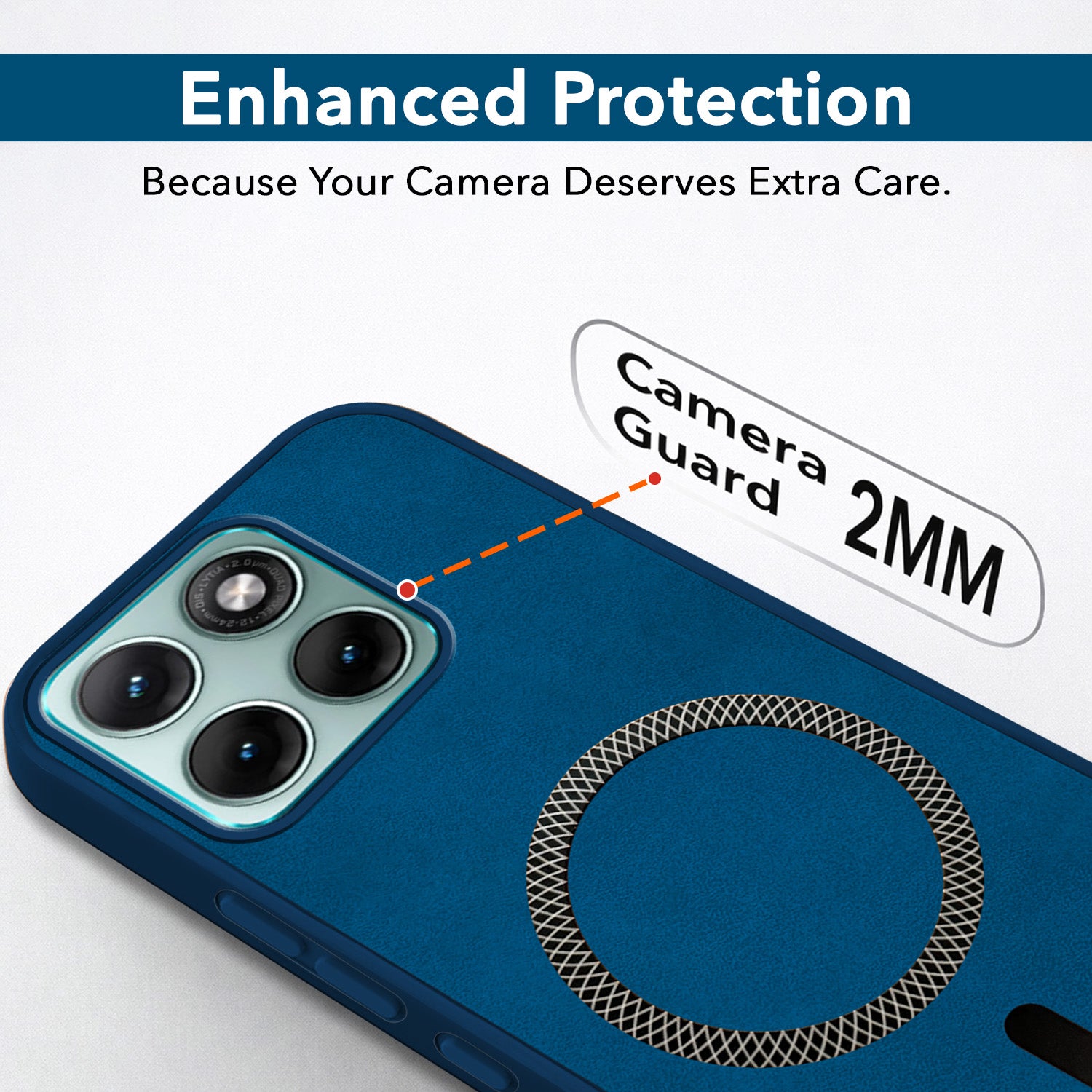 For Motorola Moto Edge 70 Fusion Back Cover Case Leather Finish (MagSafe Compatible Wireless Charging | Soft Touch | Camera Bump Protection)