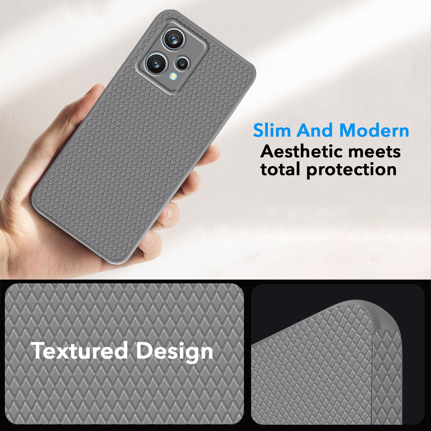 For Realme Narzo 50 Pro Back Cover Case (Liquid Silicone | Side Grip | Camera Protection)