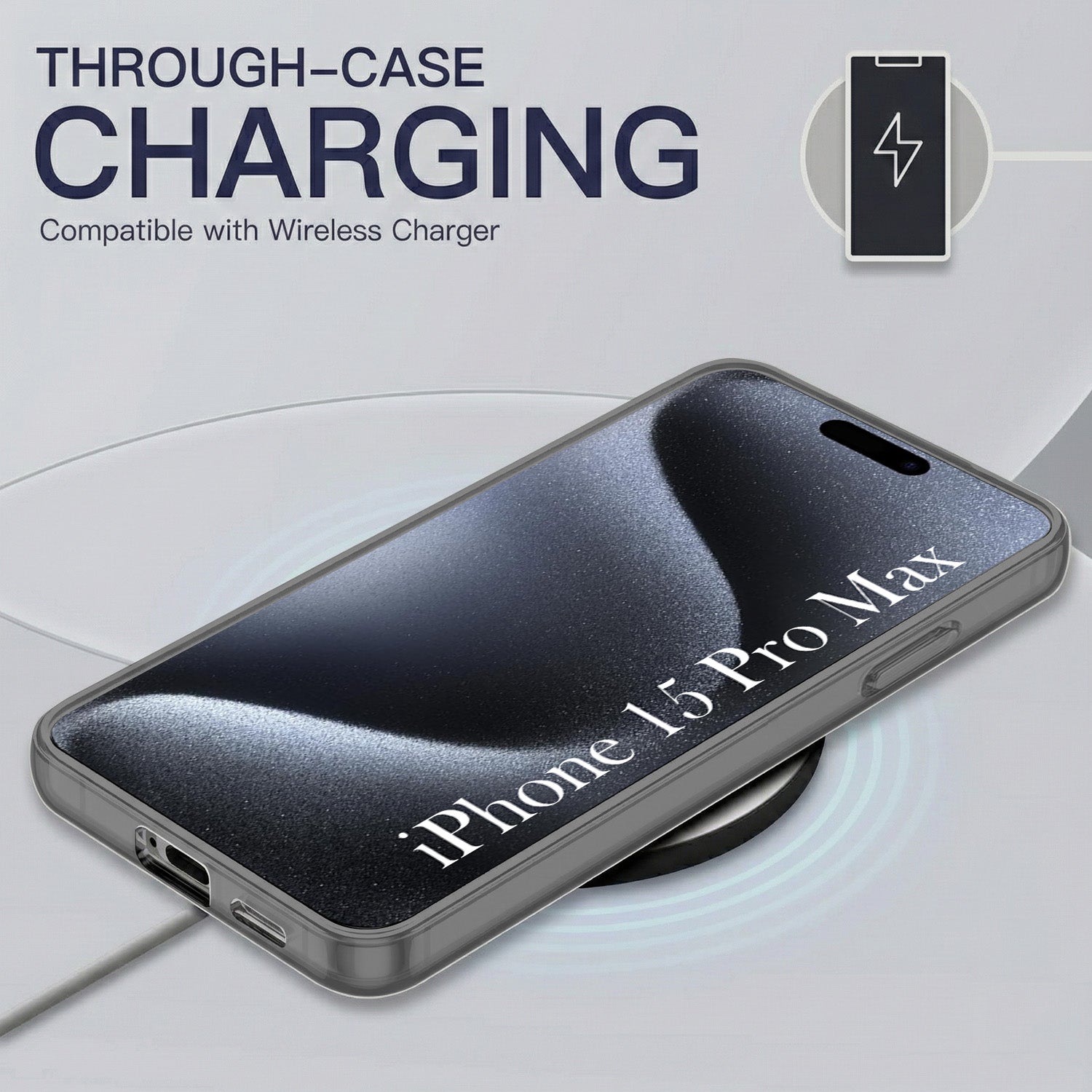 For Apple iPhone 15 Pro Max Back Cover Case Silicone (Slim Paper Thin | Camera Protection Bump | Minimalist Professional | Soft Flexible)
