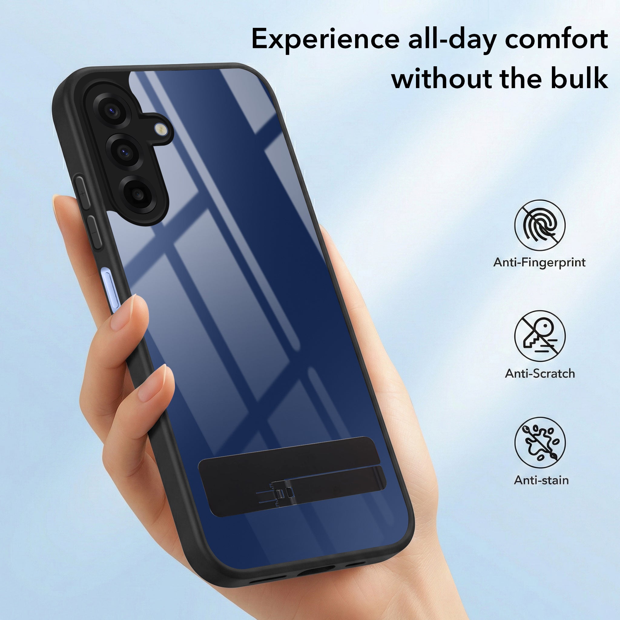 For Samsung Galaxy A17 | Samsung F17 | Samsung M17 5G Back Cover Case (Built-in Stand | Lifetime Anti Yellow | Kickstand Shockproof | Camera Protection | MagSafe Compatible)