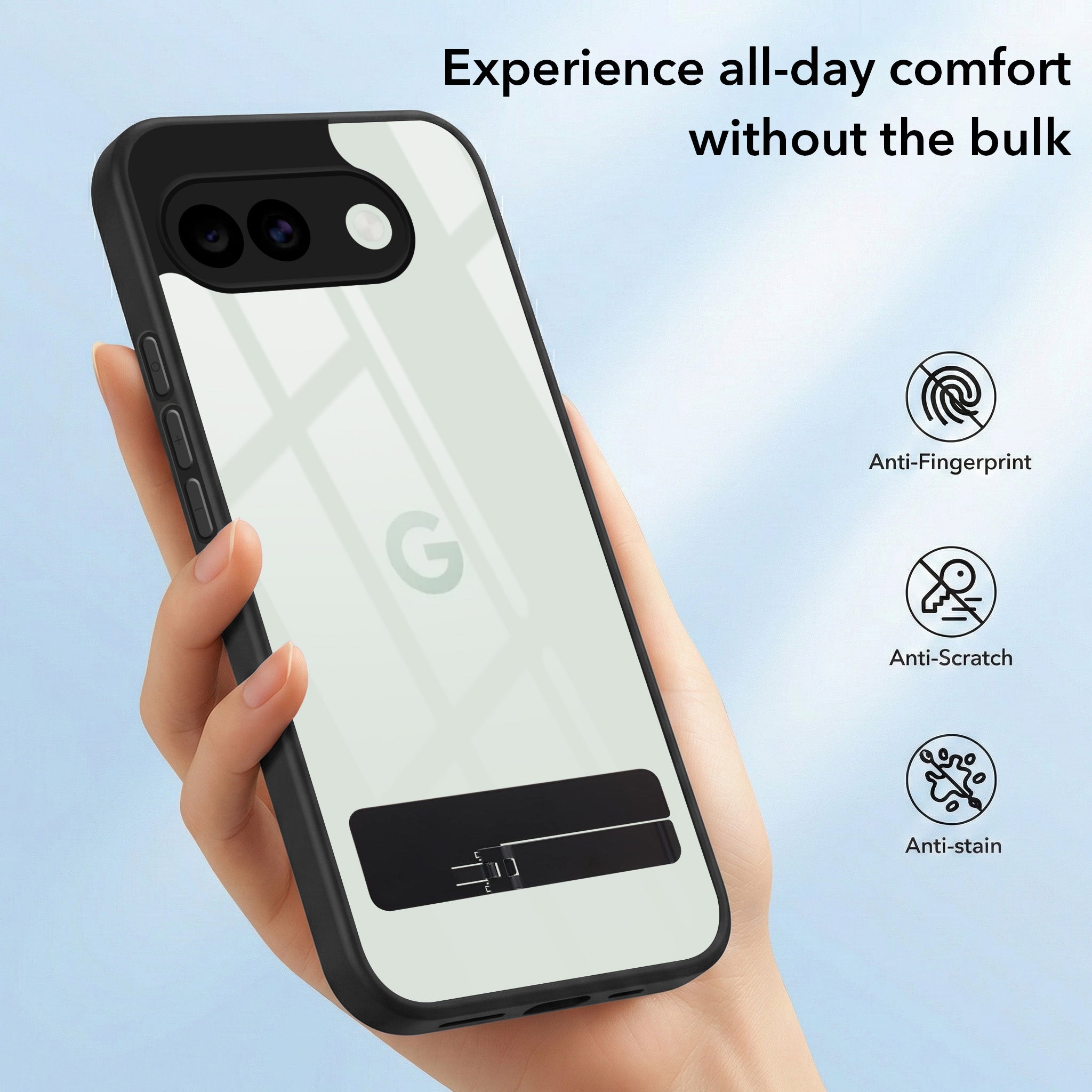 For Google Pixel 10a Back Cover Case (Built-in Stand | Lifetime Anti Yellow | Kickstand Shockproof | Camera Protection | MagSafe Compatible)