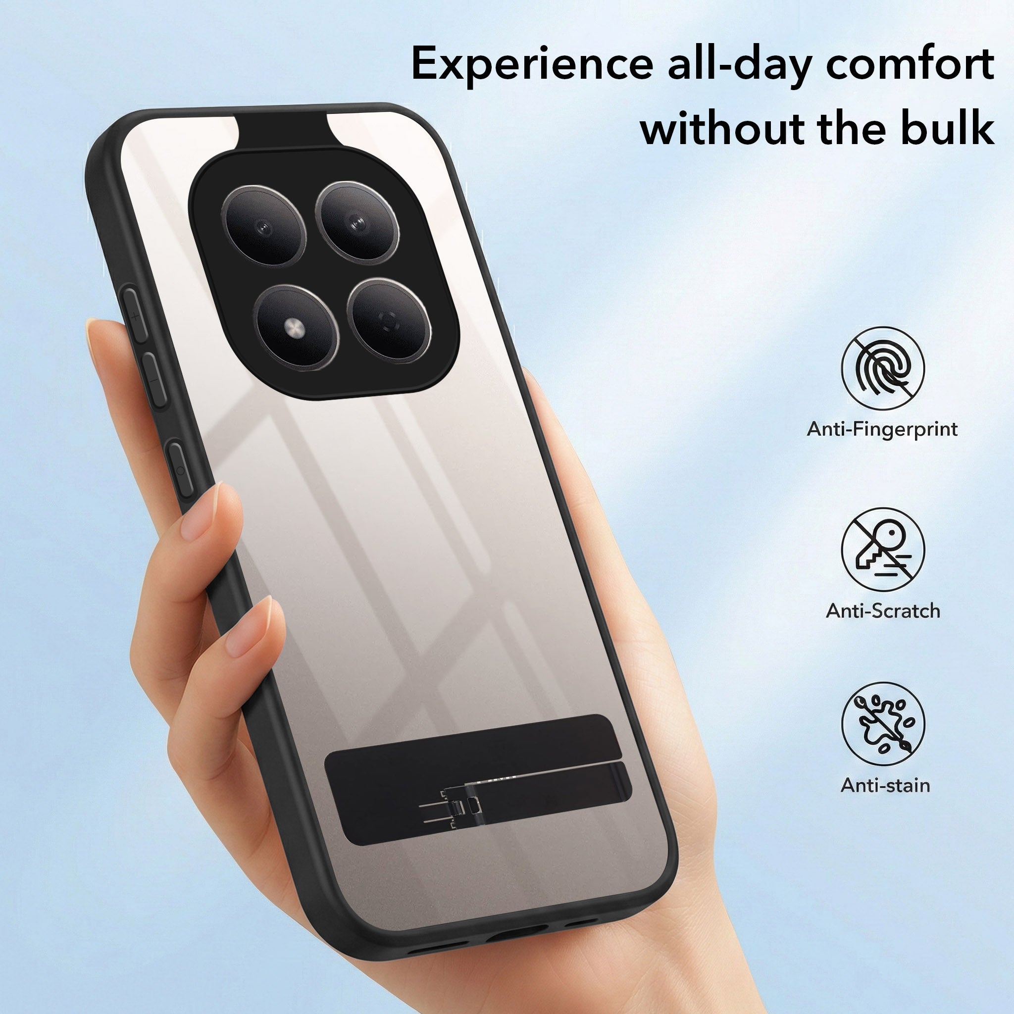 For Xiaomi Redmi Note 15 Pro 5G Back Cover Case (Built-in Stand | Lifetime Anti Yellow | Kickstand Shockproof | Camera Protection | MagSafe Compatible)