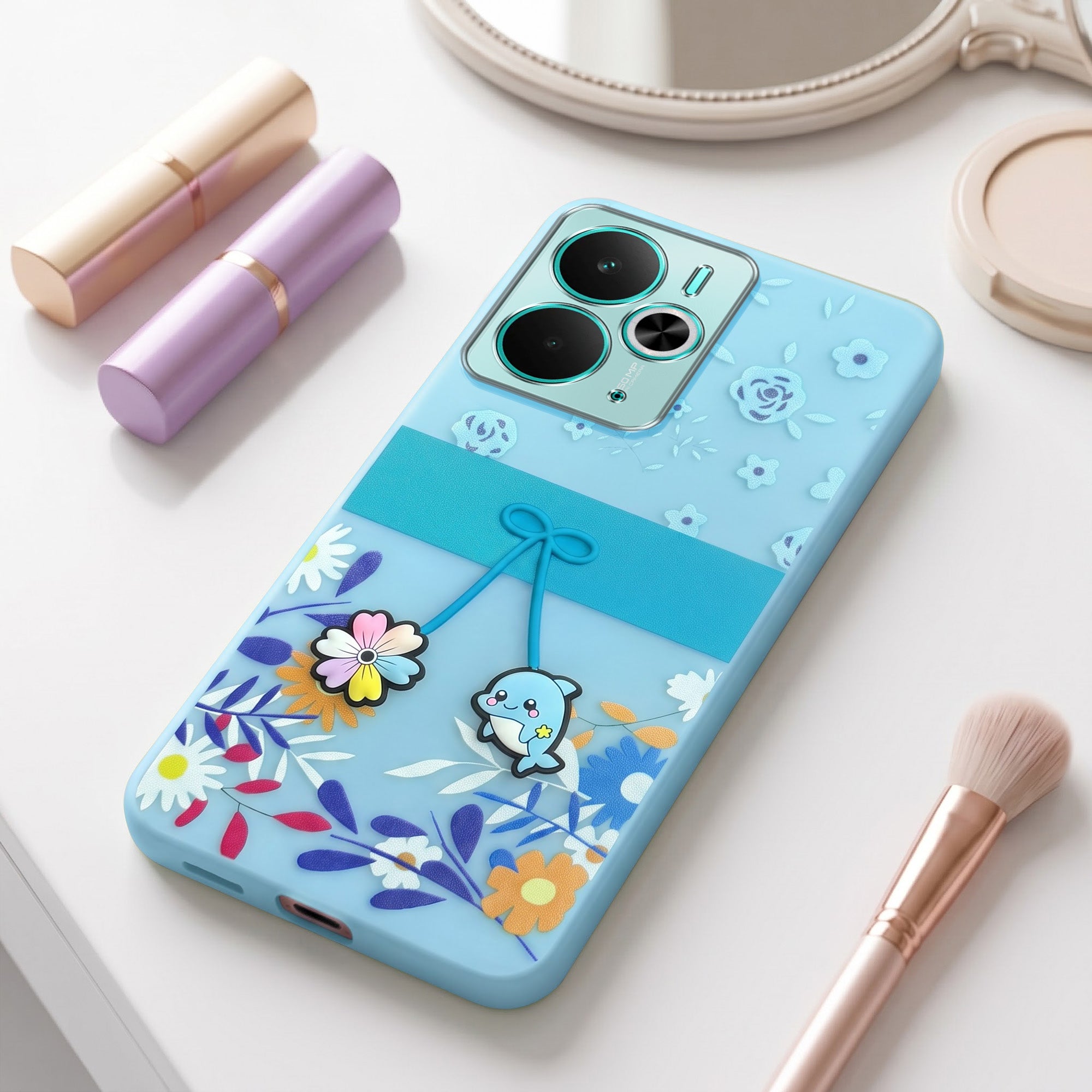For Realme 14T Back Cover Case (3D Cute Cartoons | Hard Back Side Soft | Matte Premium Finish | HD Printing)