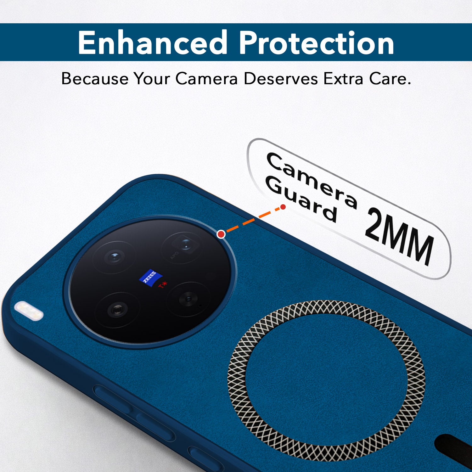 For Vivo X300 5G Back Cover Case Leather Finish (MagSafe Compatible Wireless Charging | Soft Touch | Camera Bump Protection)