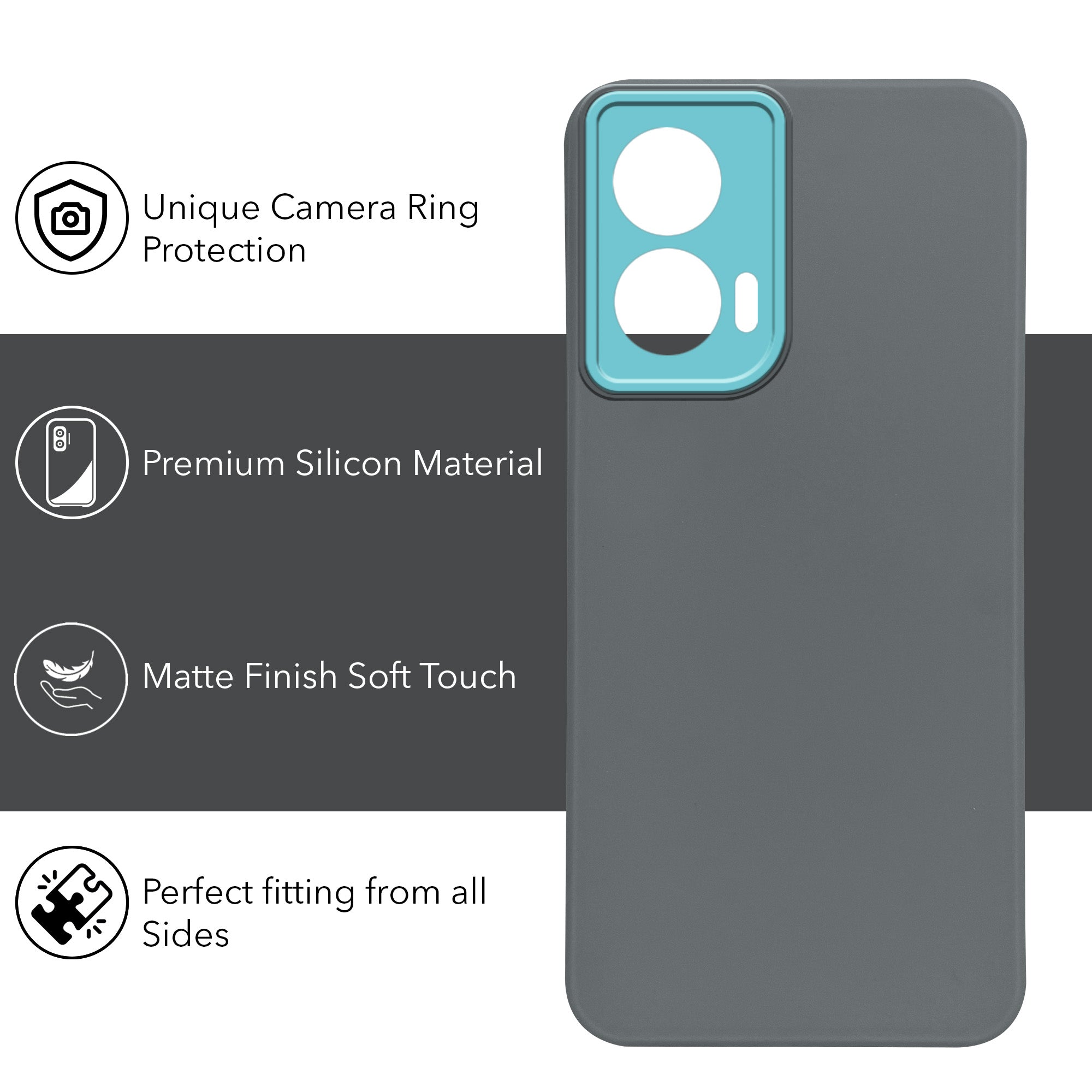 For Motorola Moto Edge 50 Fusion (Dual Color Matte Finish | Full Camera Protection | Sleek and Professional)