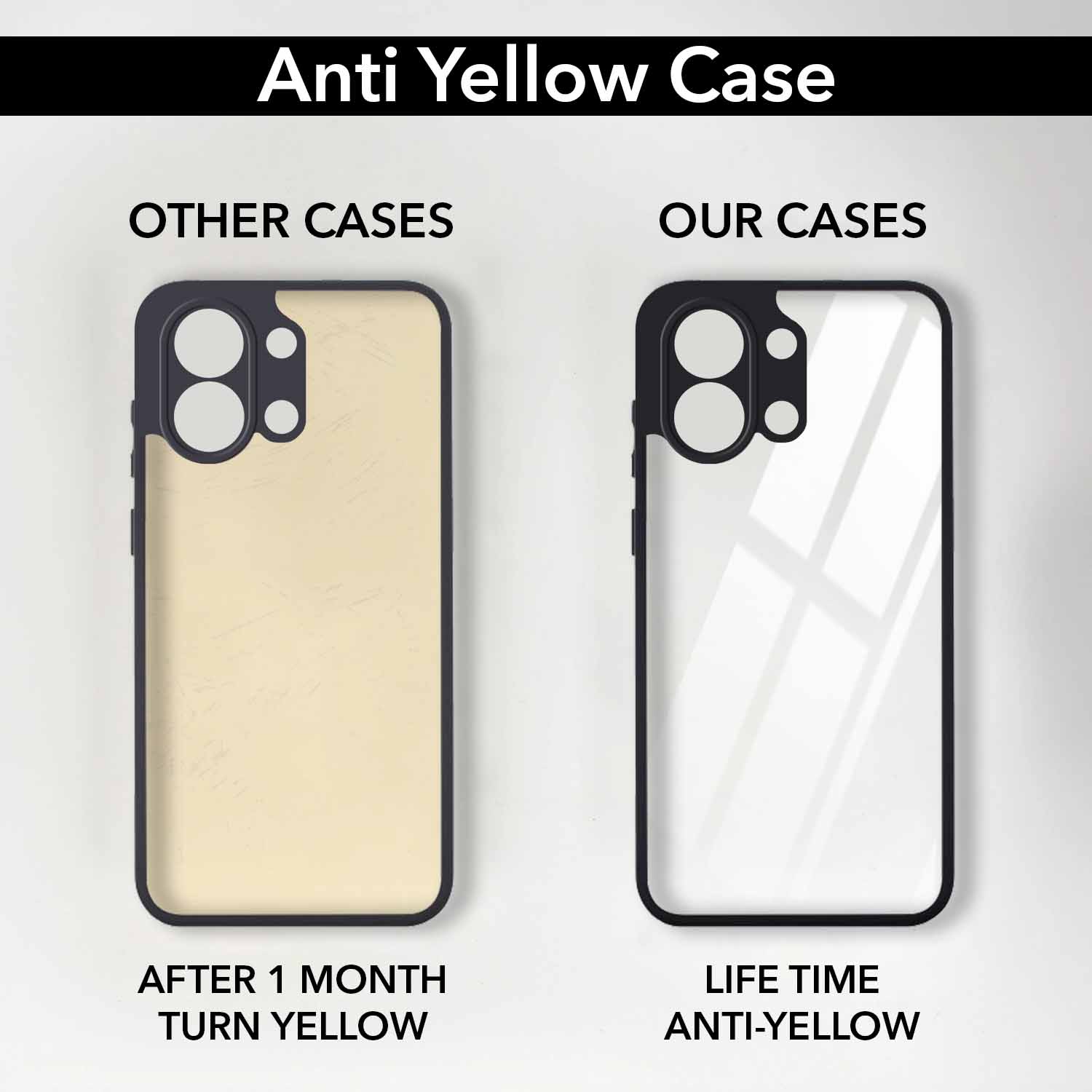 For Oppo K13 Turbo | Oppo K13 Turbo Pro Back Cover Case (Lifetime Anti Yellow | Anti Scratch | Crystal Clear Shockproof)