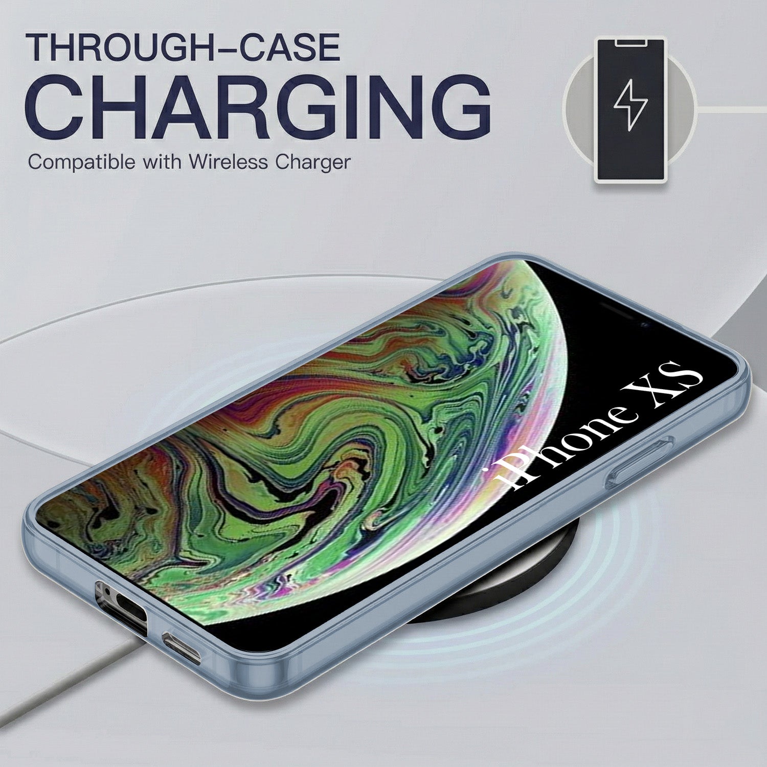 For Apple iPhone Xs Back Cover Case Silicone (Slim Paper Thin | Camera Protection Bump | Minimalist Professional | Soft Flexible)