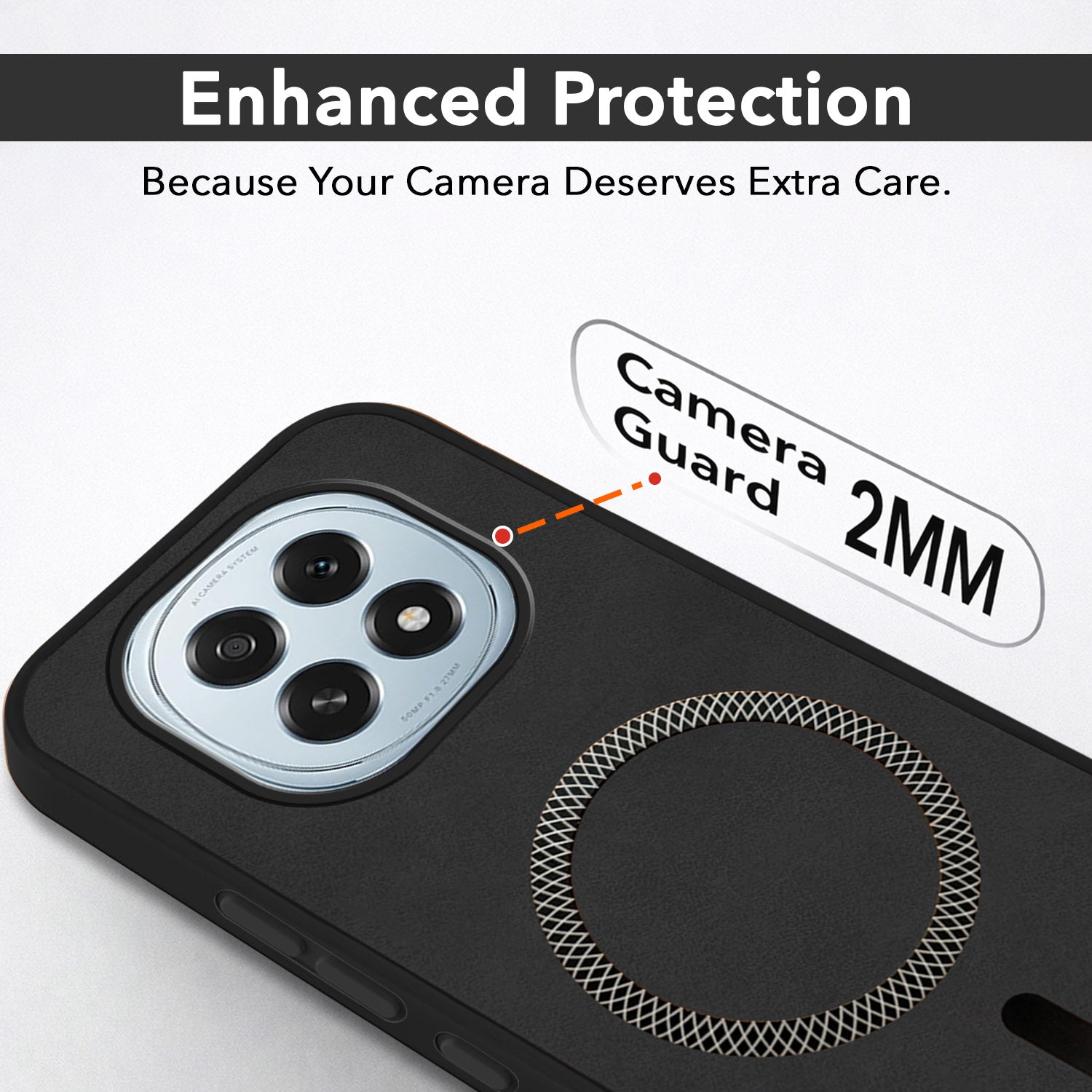 For Oppo F29 Back Cover Case Leather Finish (MagSafe Compatible Wireless Charging | Soft Touch | Camera Bump Protection)