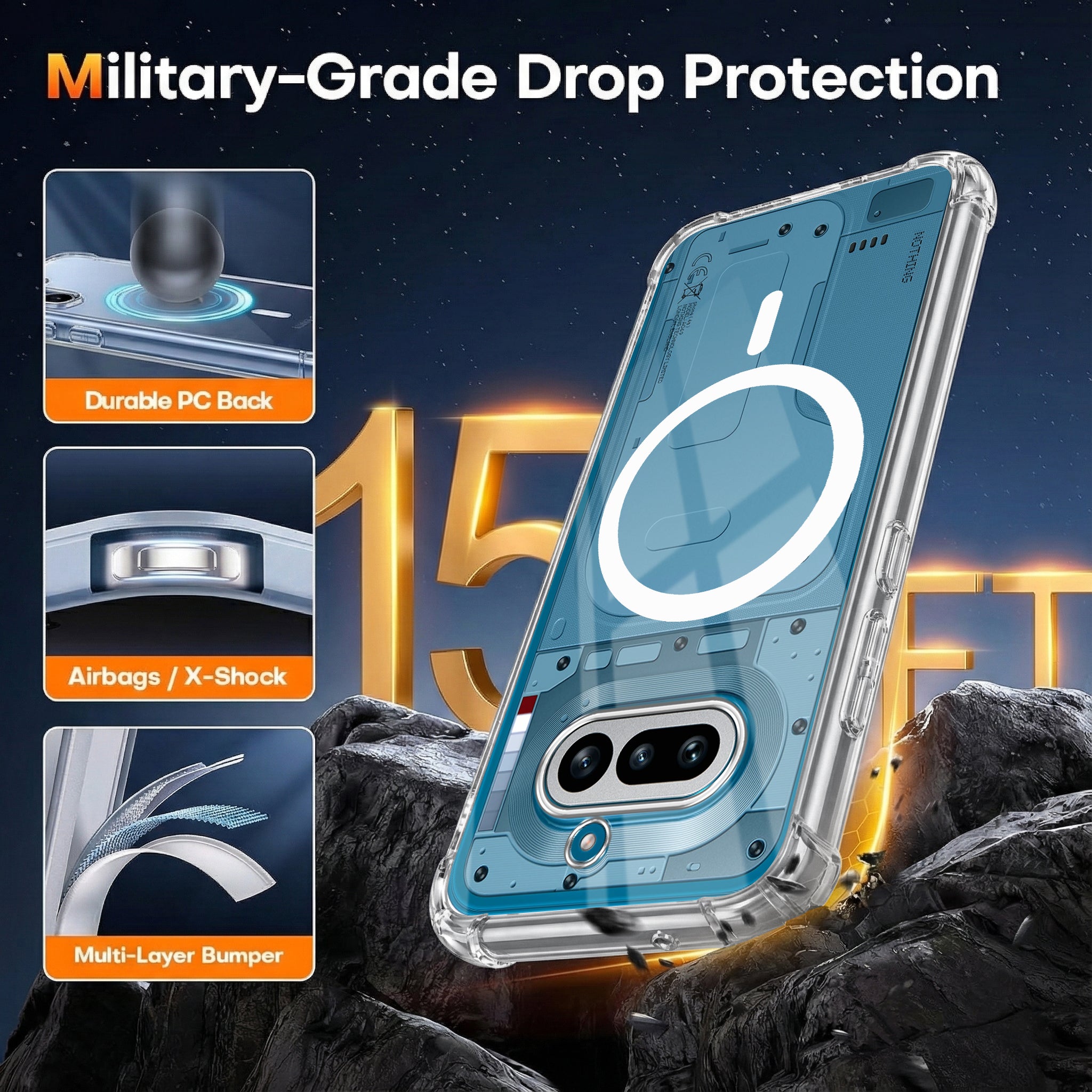 For Nothing Phone 4A 5G Back Cover Shockproof Crystal-Clear (Magsafe Wireless Support | Drop & Camera Protection | Hard Polycarbonate)