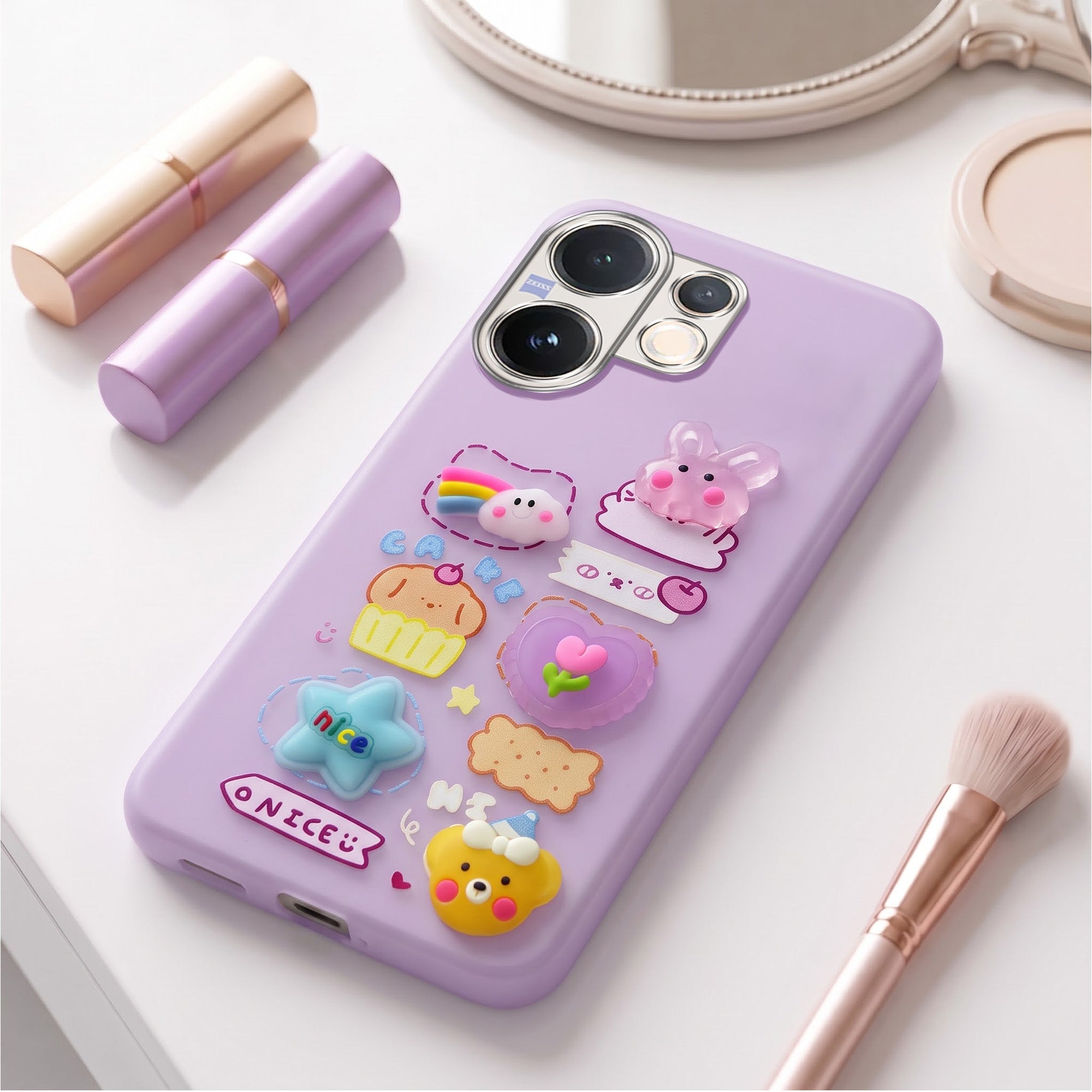 For Vivo V60 | Vivo T4 Pro Back Cover Case (3D Cute Cartoons | Hard Back Side Soft | Matte Premium Finish | HD Printing)