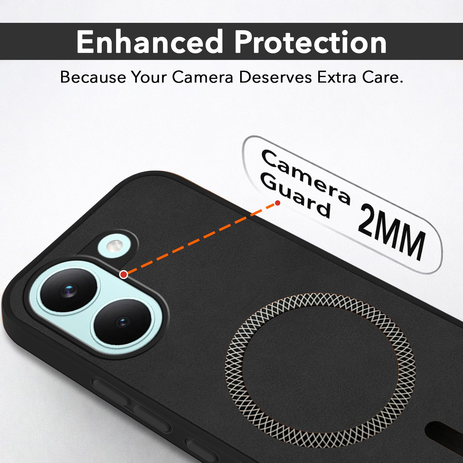For Poco X8 Pro Back Cover Case Leather Finish (MagSafe Compatible Wireless Charging | Soft Touch | Camera Bump Protection)