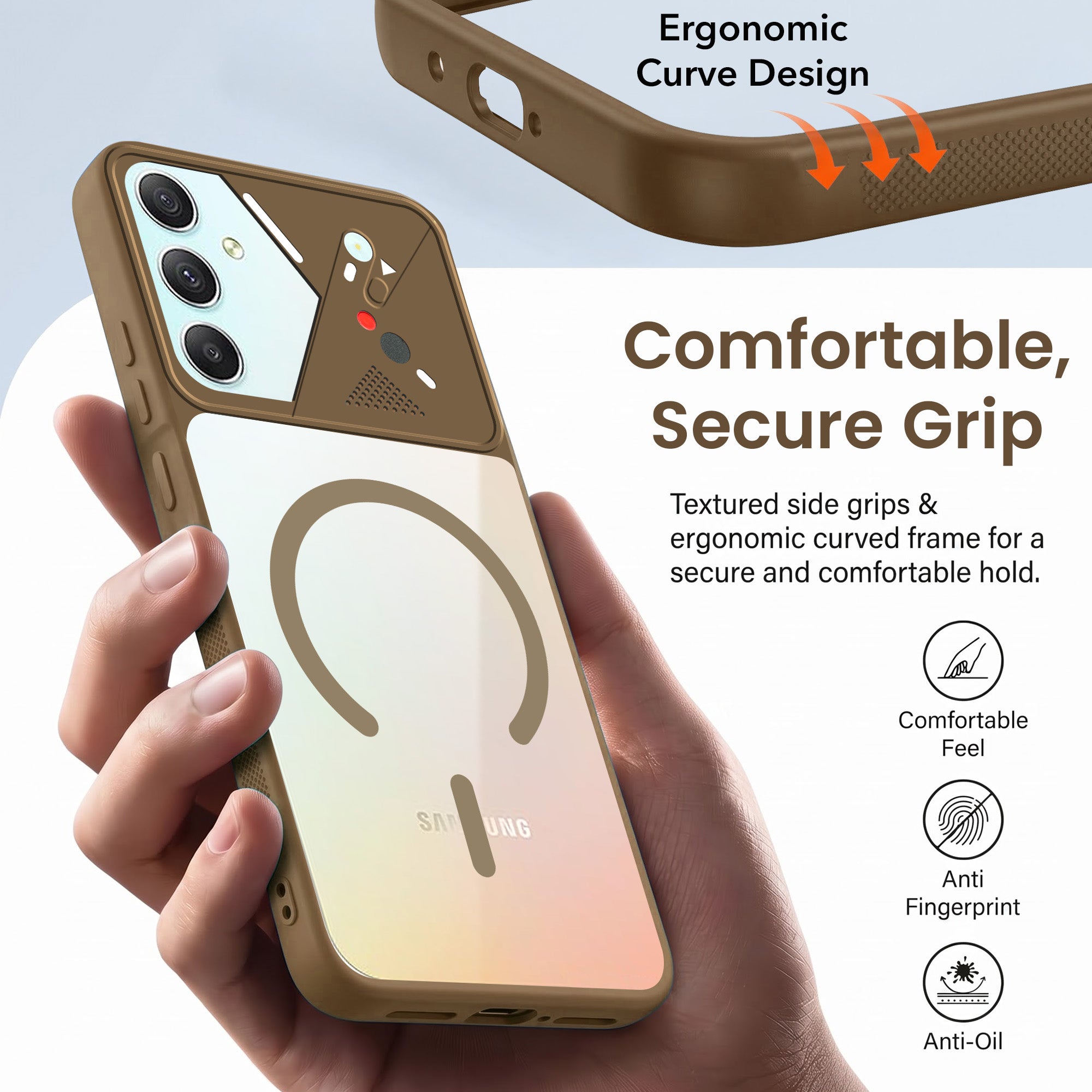 For Samsung Galaxy A34 5G Back Cover Case Lifetime Anti-Yellow Clear (Camera Protection | Side Grip | Wireless MagSafe Compatible)