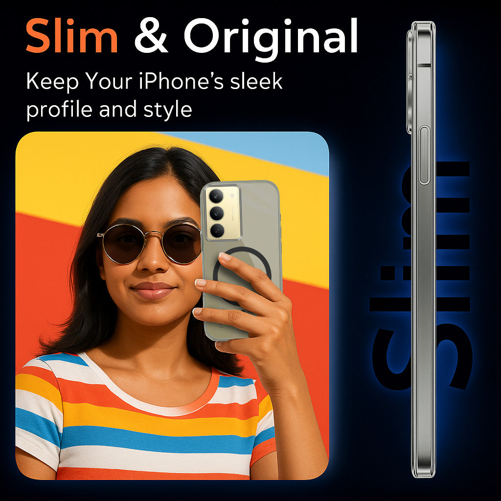 For Realme 14X Back Cover Case Lifetime Anti-Yellow MagSafe Compatible Clear (Sleek Hard Crystal | Shockproof and Camera Protection)