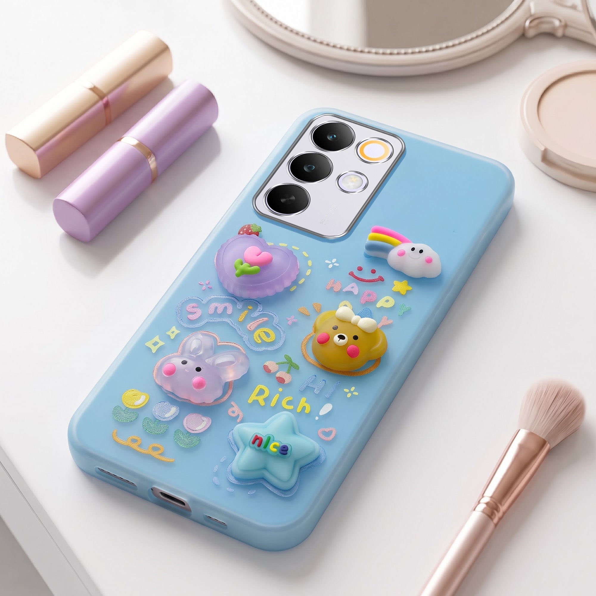 For Realme C85 5G | Realme Narzo 90x Back Cover Case (3D Cute Cartoons | Hard Back Side Soft | Matte Premium Finish | HD Printing)
