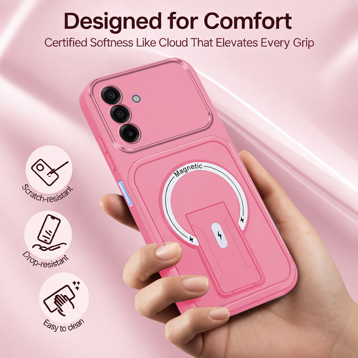 For Samsung Galaxy A17 | F17 | M17 5G Back Case Cover Metallic (Hybrid Armor Kickstand | MagSafe Compatible | Camera Protection Shockproof)